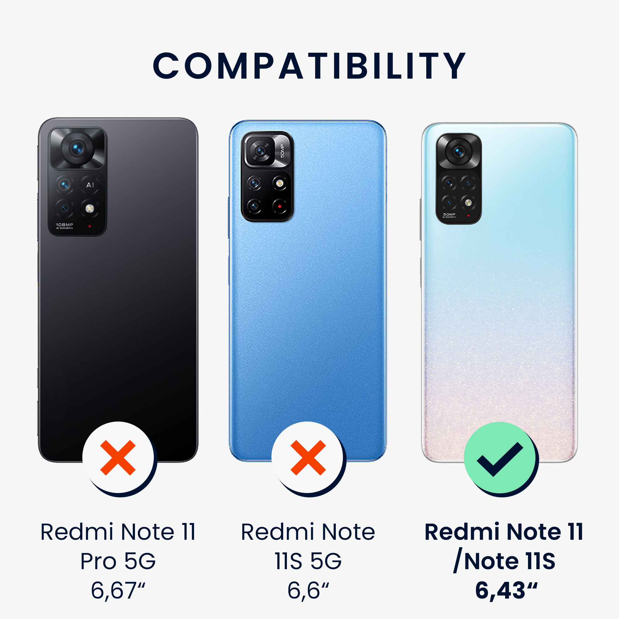 Ochranná fólie Xiaomi Redmi Note 11 matná kwmobile sada 3 ks