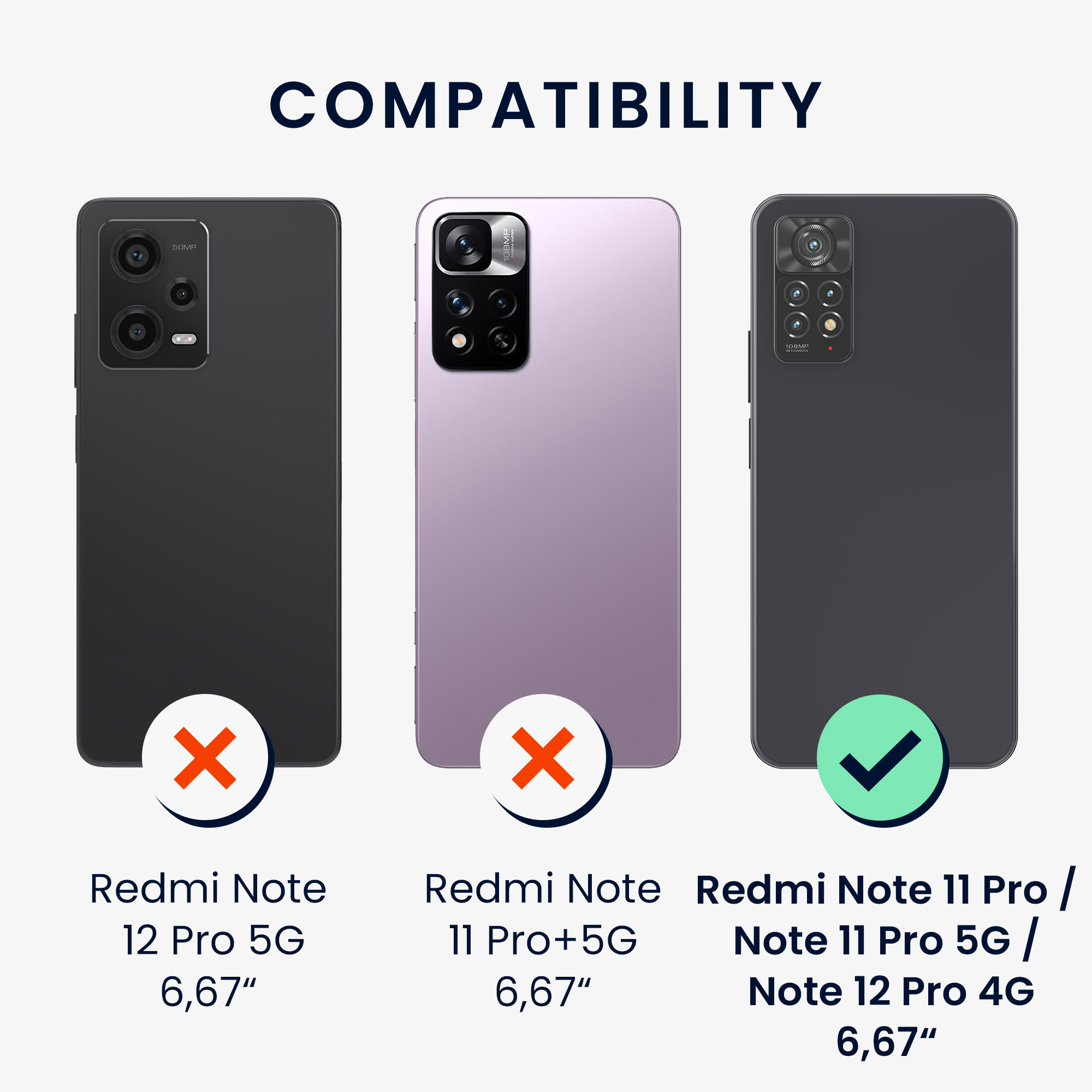 Ochranná fólie Xiaomi Redmi Note 11 Pro matná kwmobile sada 3 ks