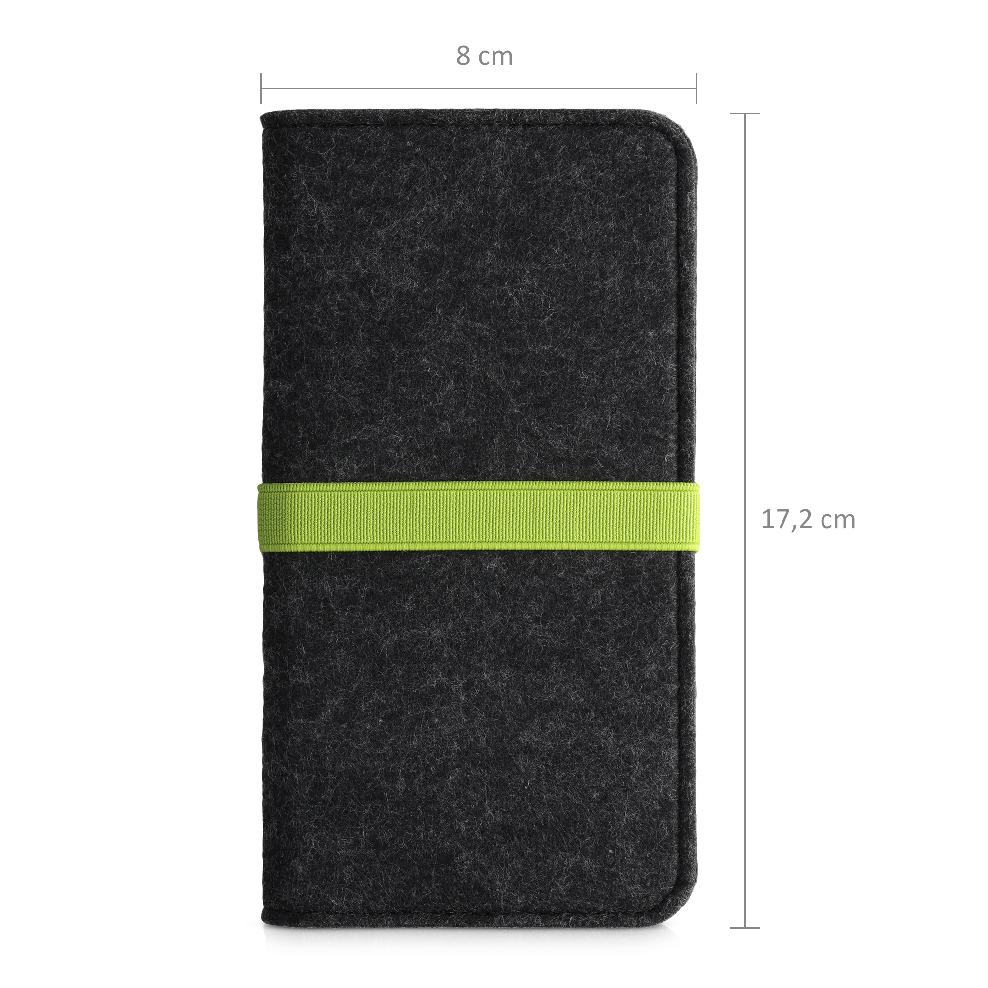 Univerzální pouzdro na mobil kwmobile - XL - 17,2 x 8 cm (6.7/6.8") - tmavě šedá / neonově zelená