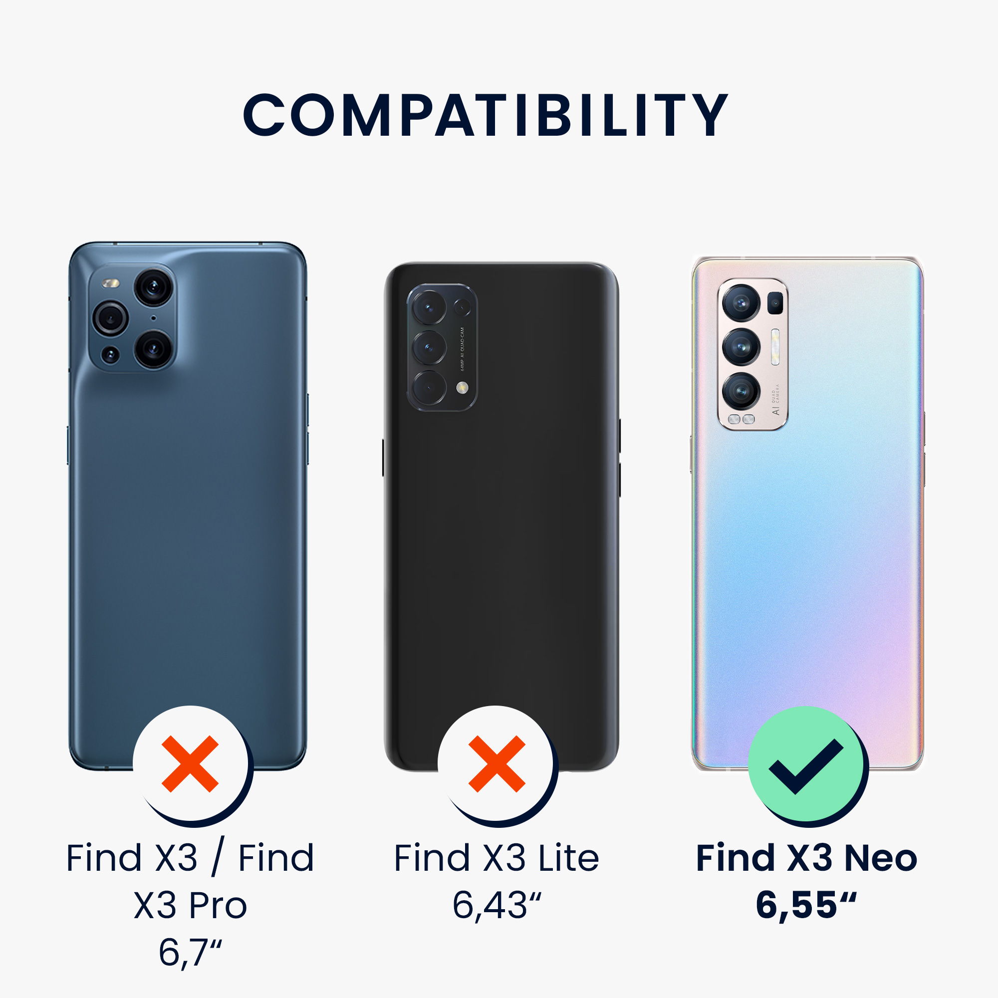 Crossbody kryt na mobil Oppo Find X3 Neo kwmobile šňůrka černá