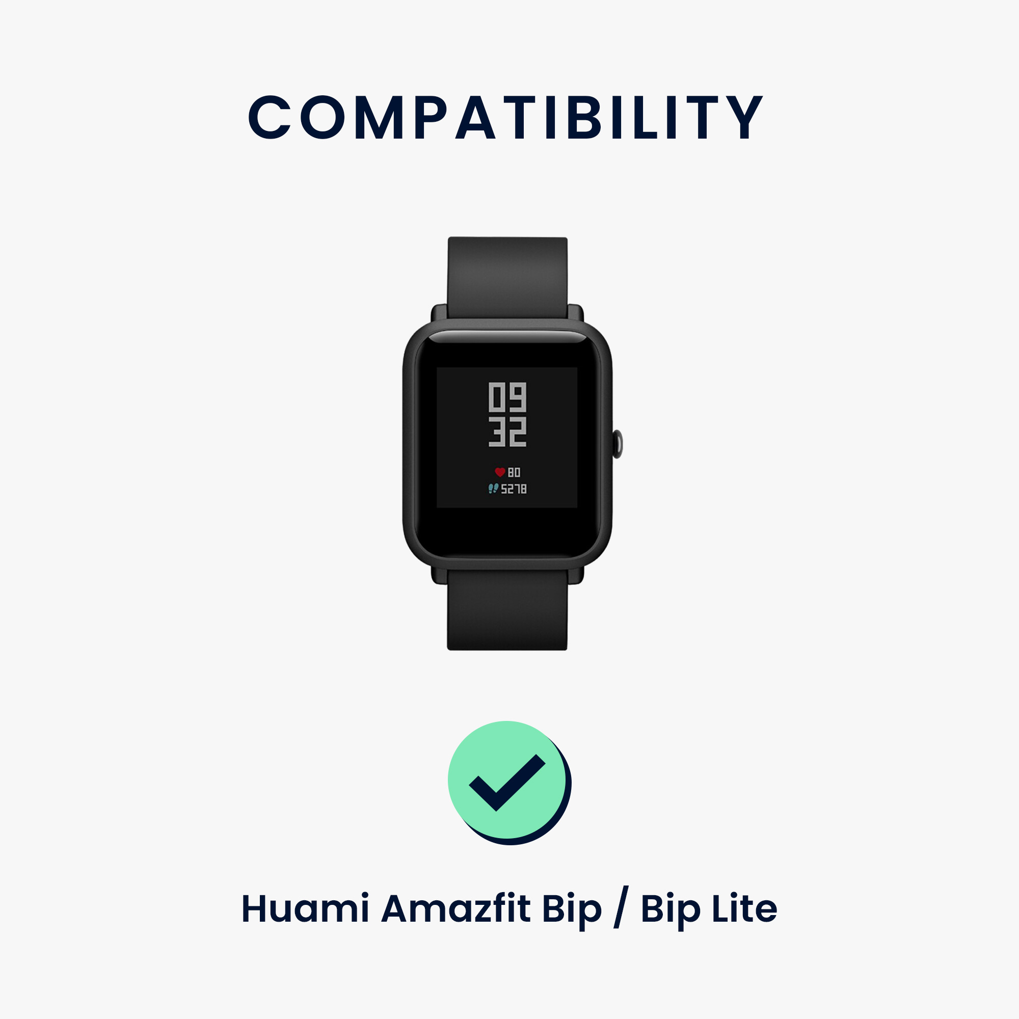 Sada 2 řemínků pro Huami Amazfit Bip / Bip Lite kwmobile - šedá a černá