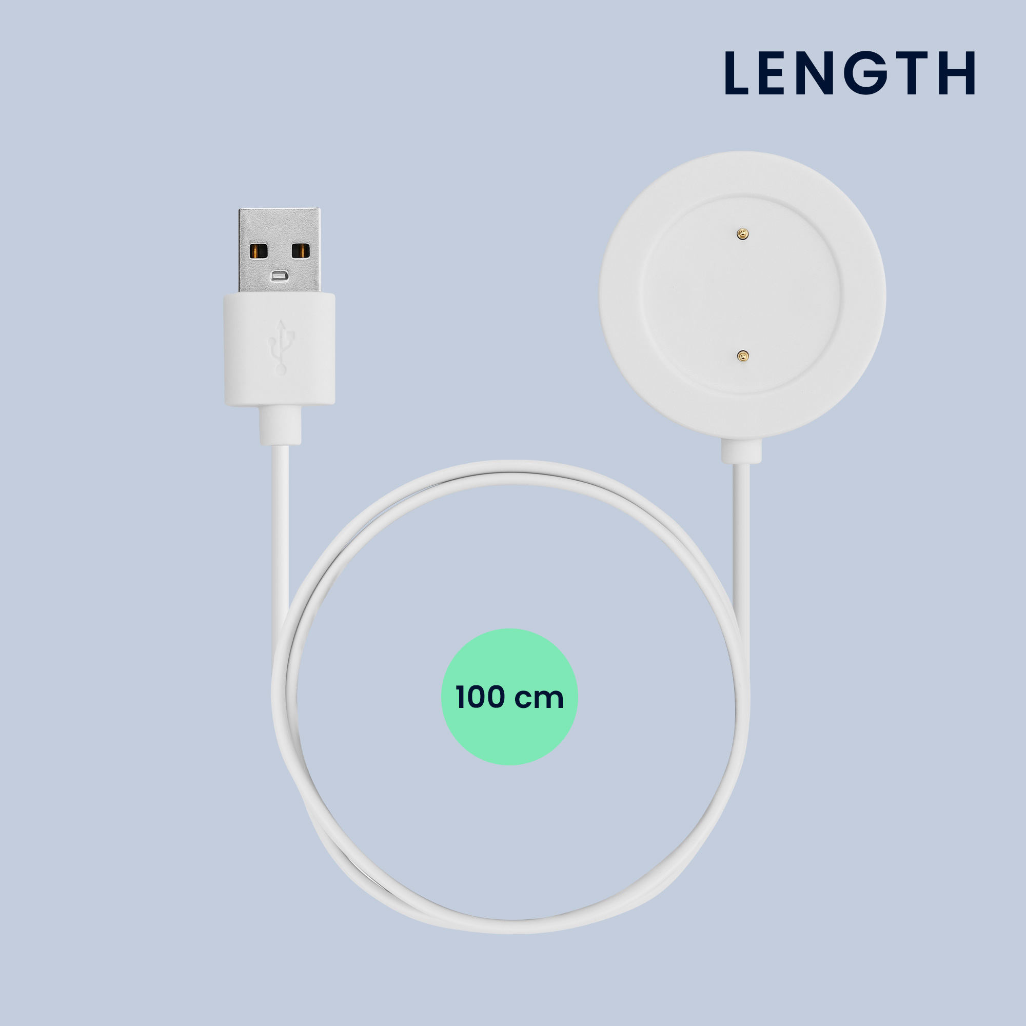 Nabíjecí kabel kwmobile pro Xiaomi Mi Watch Color Sport / S1 Active - Bílá