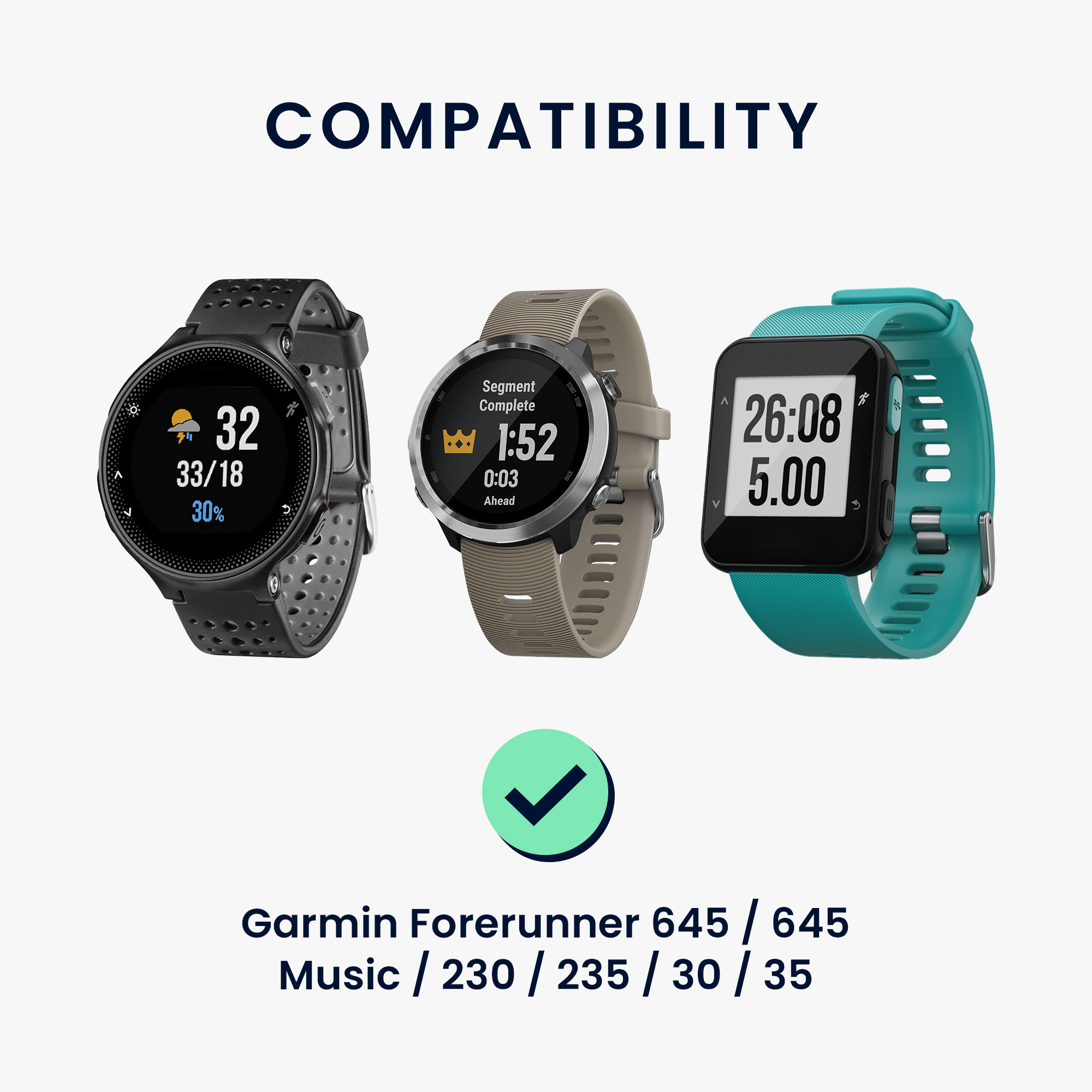 Nabíjecí kabel Garmin Forerunner 645 / 645 kwmobile USB-A černý