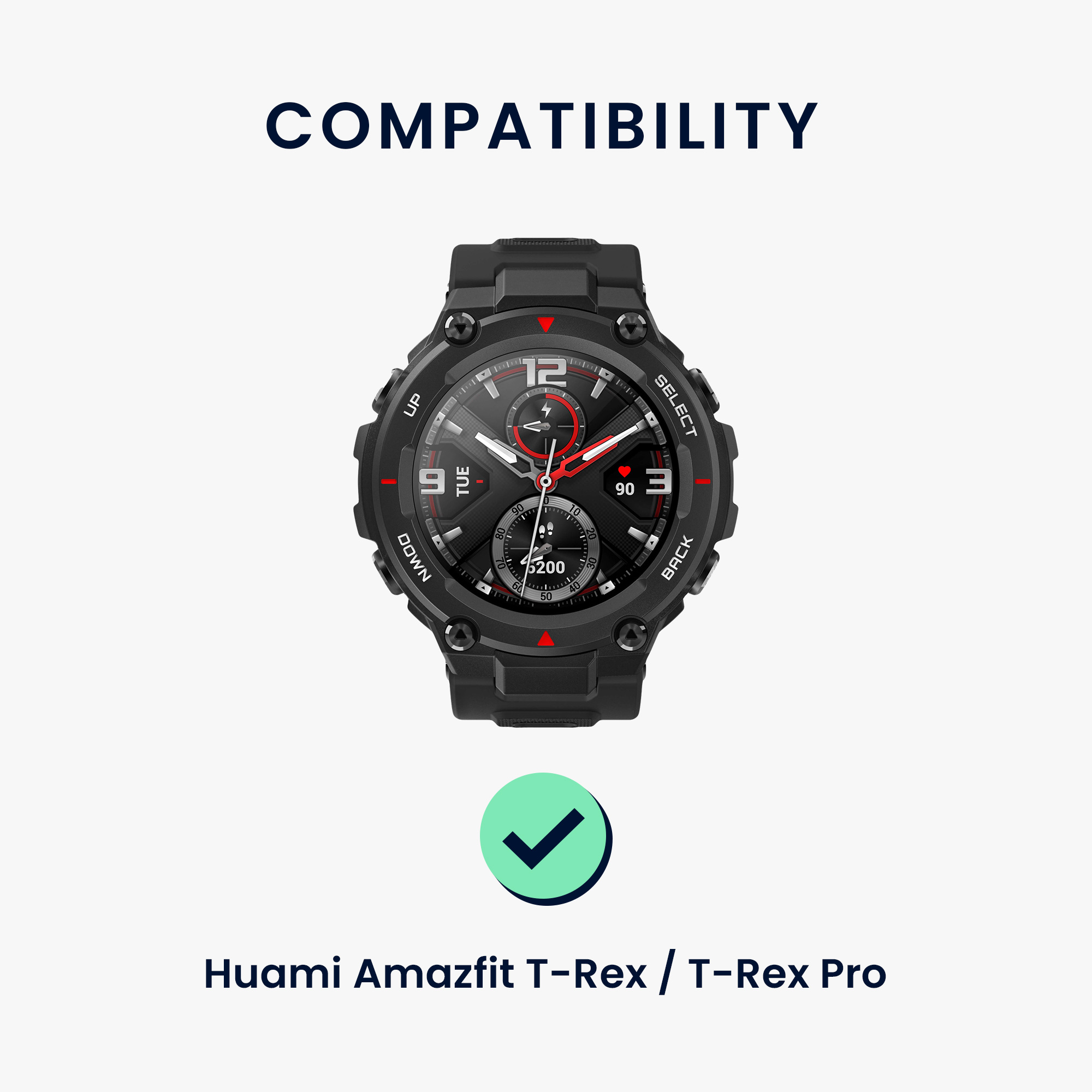 Sada 2 řemínků pro Huami Amazfit T-Rex / T-Rex Pro kwmobile - tmavě zelená a šedá