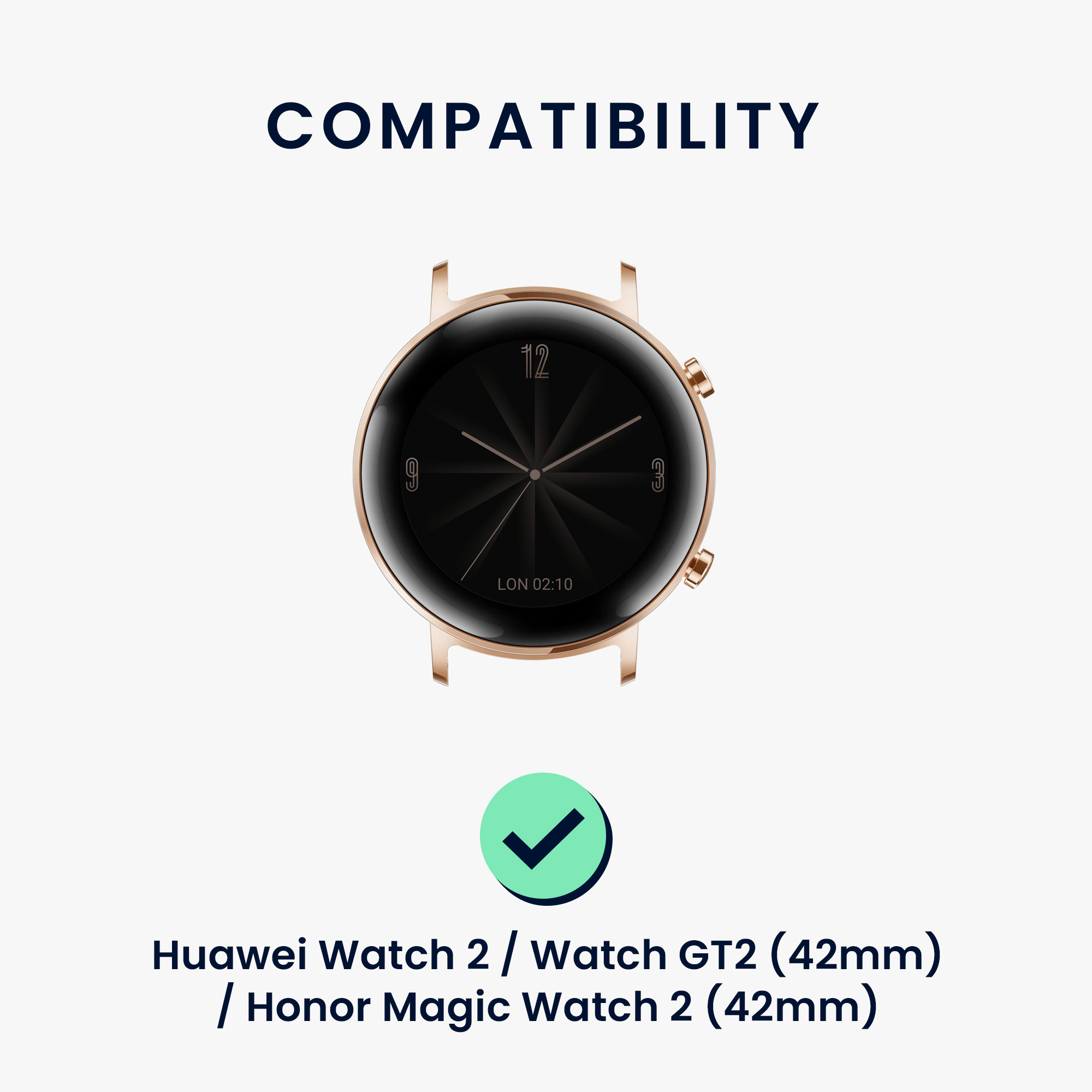 Řemínek kwmobile pro Huawei Watch 2 / Watch GT2 (42mm) / Honor Magic Watch 2 (42mm) - hnědá / černá