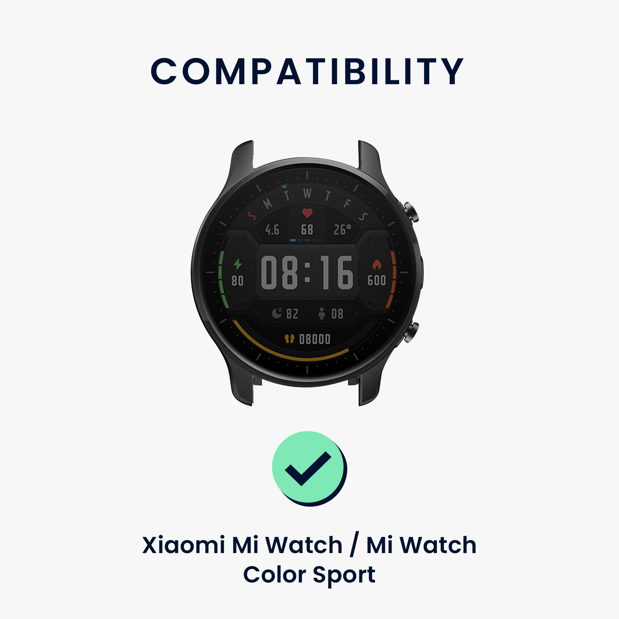 Řemínek na hodinky kwmobile silikonový pro Xiaomi Watch S4/S4 Sport/S3/S2/Watch S1 Active/Redmi Watch 5 Active, černá / černá, 2