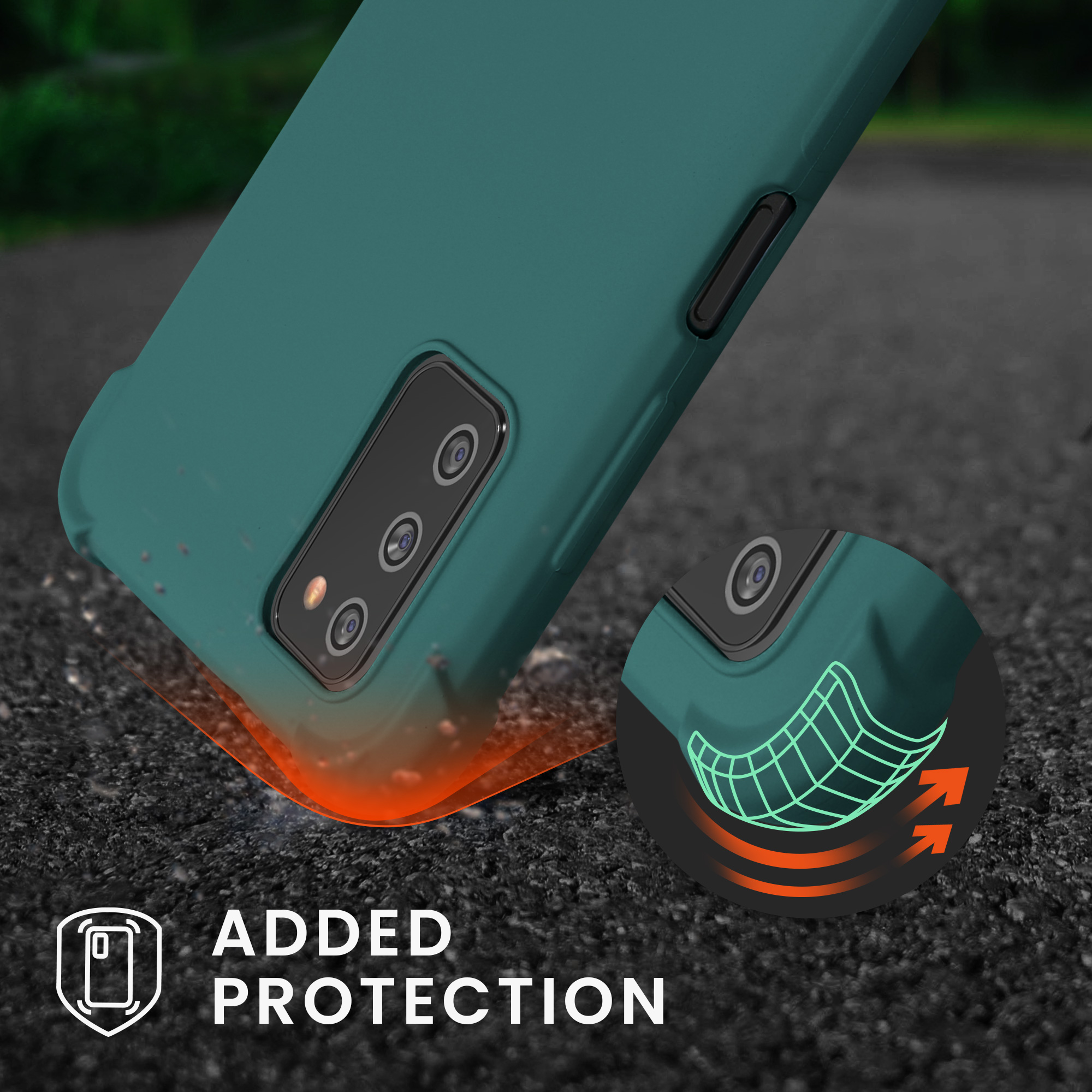 Crossbody kryt na mobil Samsung Galaxy A03s Case kwmobile petrolejový