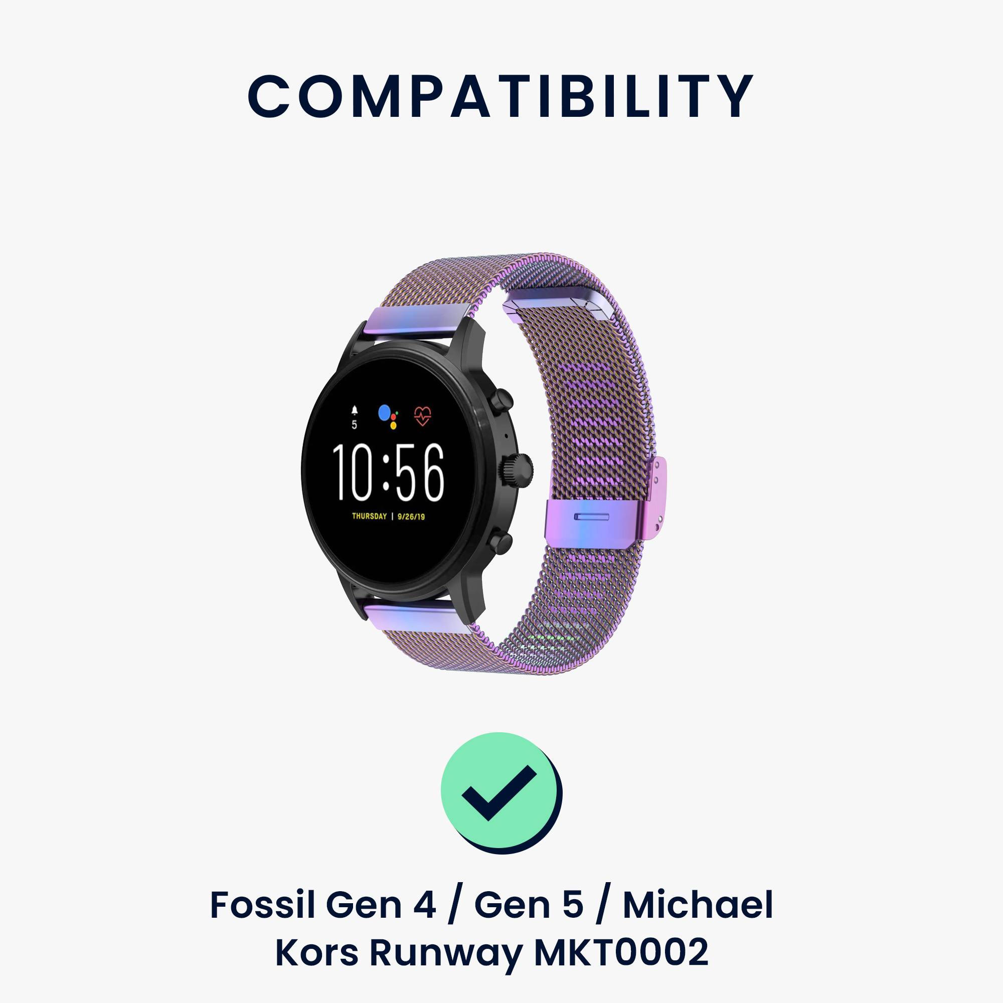 Nabíječka pro chytré hodinky kwmobile pro Fossil Gen 4 / Gen 5 / Michael Kors R… - černá / stříbrná