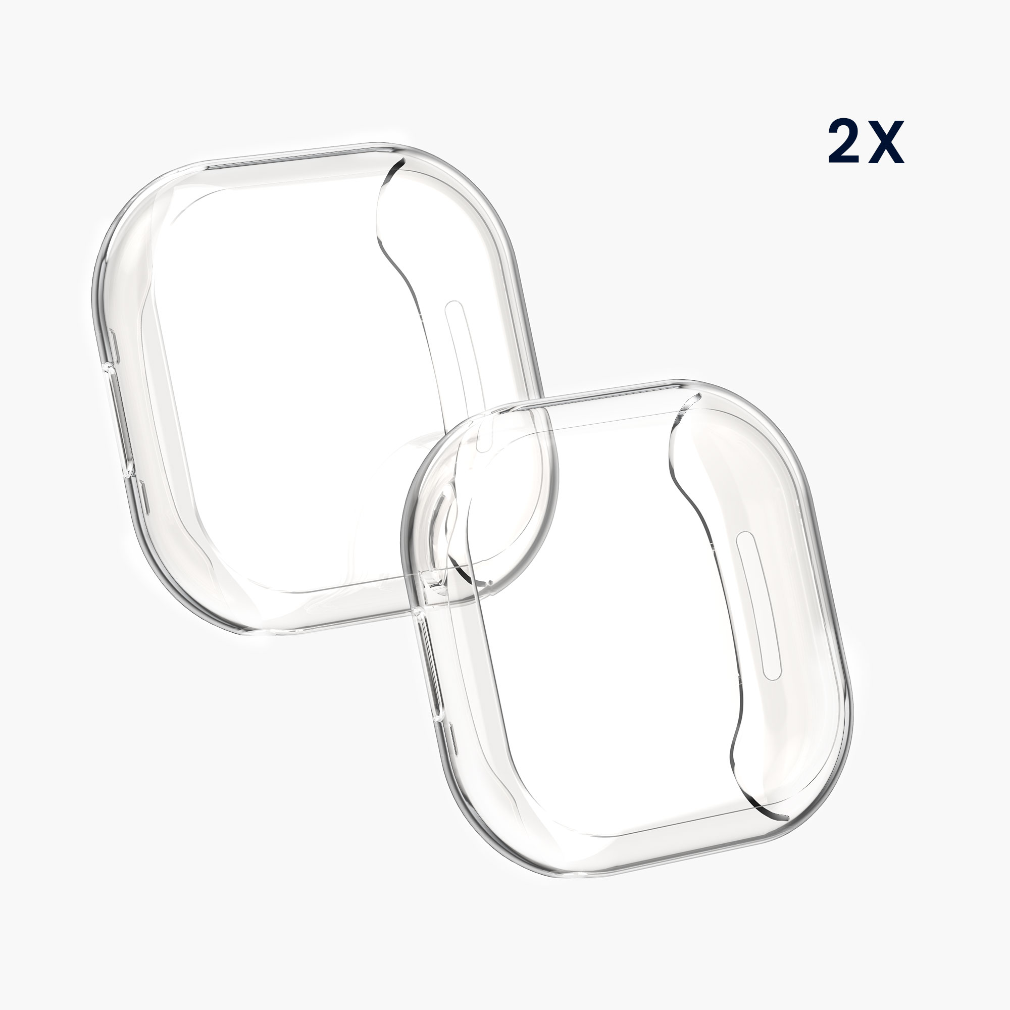 2 ks Ochranný kryt na hodinky kwmobile pro Fitbit Versa 4 / Sense 2 - transparentní