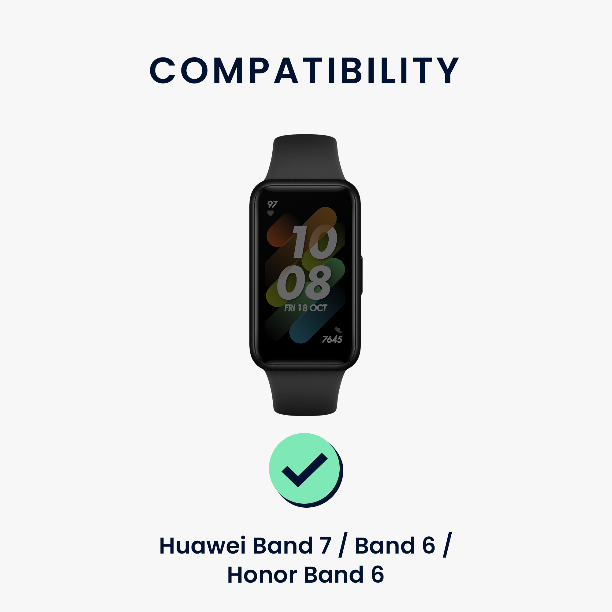 Sada řemínků na chytré hodinky Huawei Band 7 / Band 6 / Honor Band 6 2 ks černo-tmavě zelené