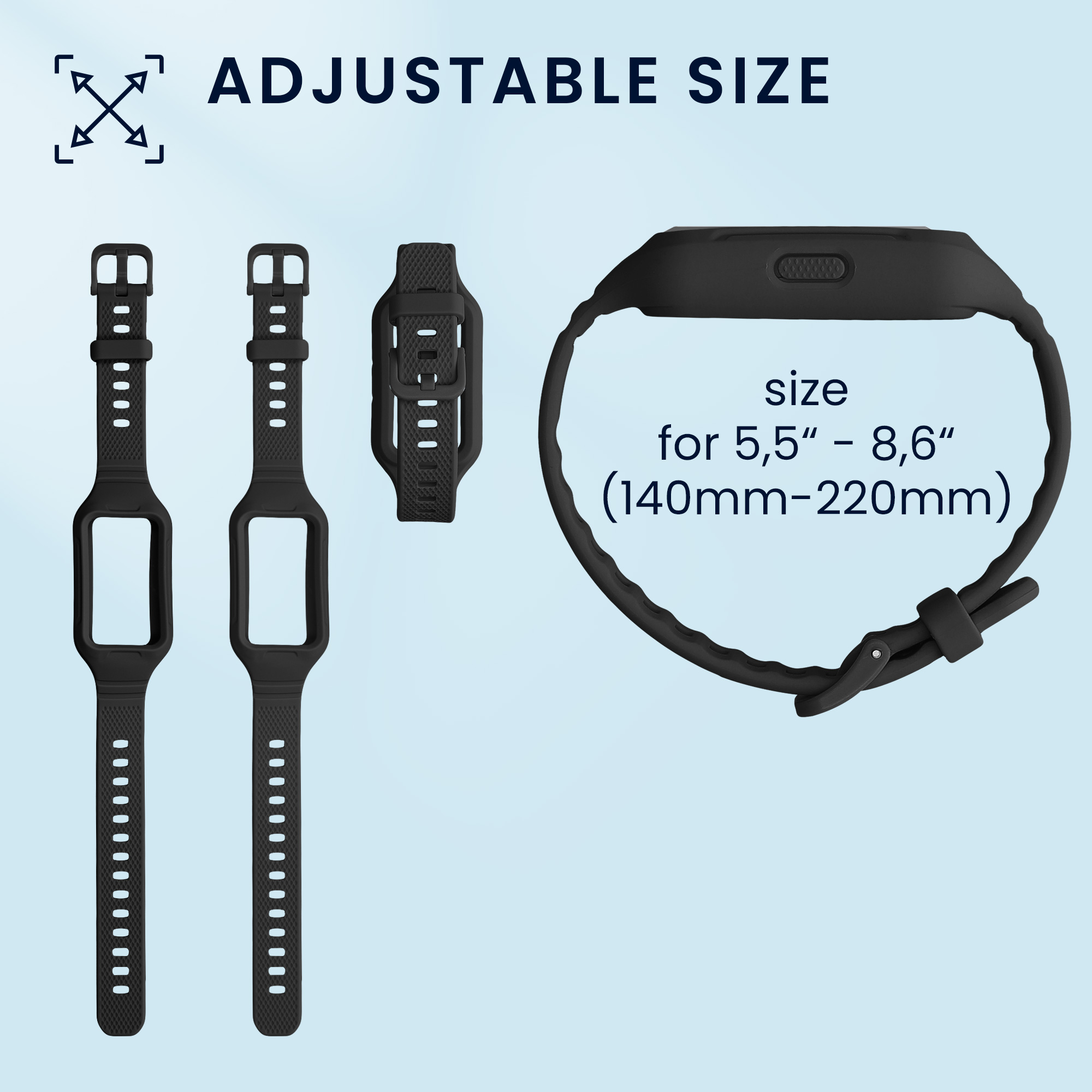 Sada řemínků na chytré hodinky Huawei Band 7 / Band 6 / Honor Band 6 2 ks černé