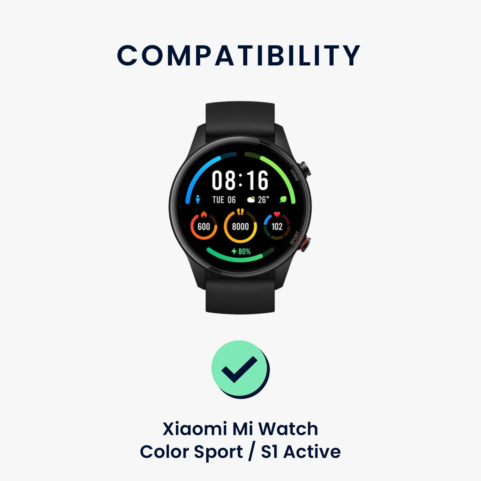 Řemínek kwmobile pro Xiaomi Mi Watch Color Sport / S1 Active - Černá / černá
