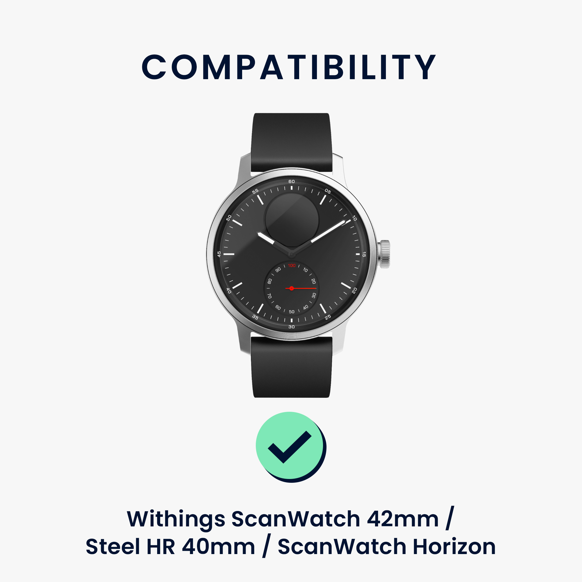 2x Řemínek Withings ScanWatch 42mm / Steel HR 40mm / ScanWatch Horizon kwmobile - černá / tmavě modrá