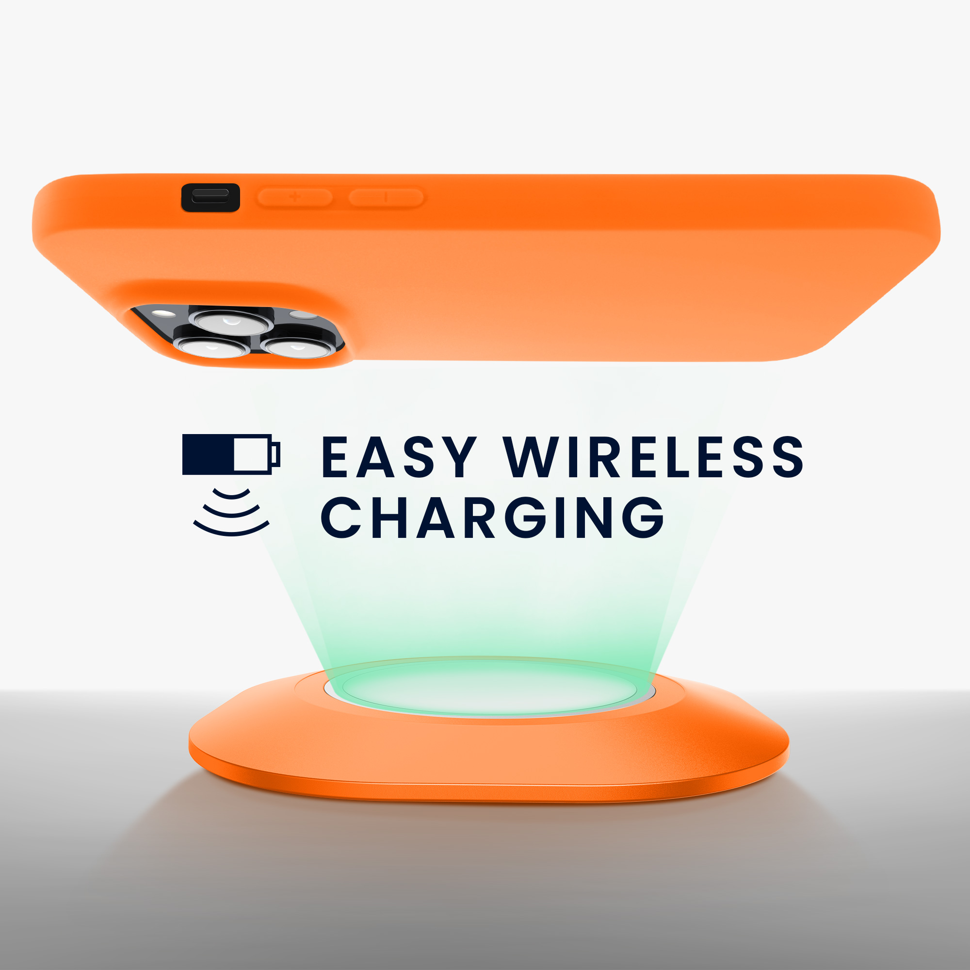 Nabíječka kwmobile slim soft-touch iPhone 14 Pro oranžová