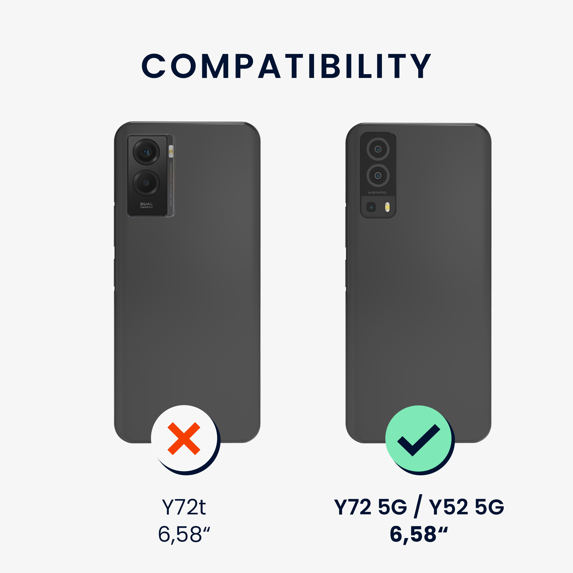 Kryt kwmobile pro Vivo Y72 5G / Y52 5G - černá