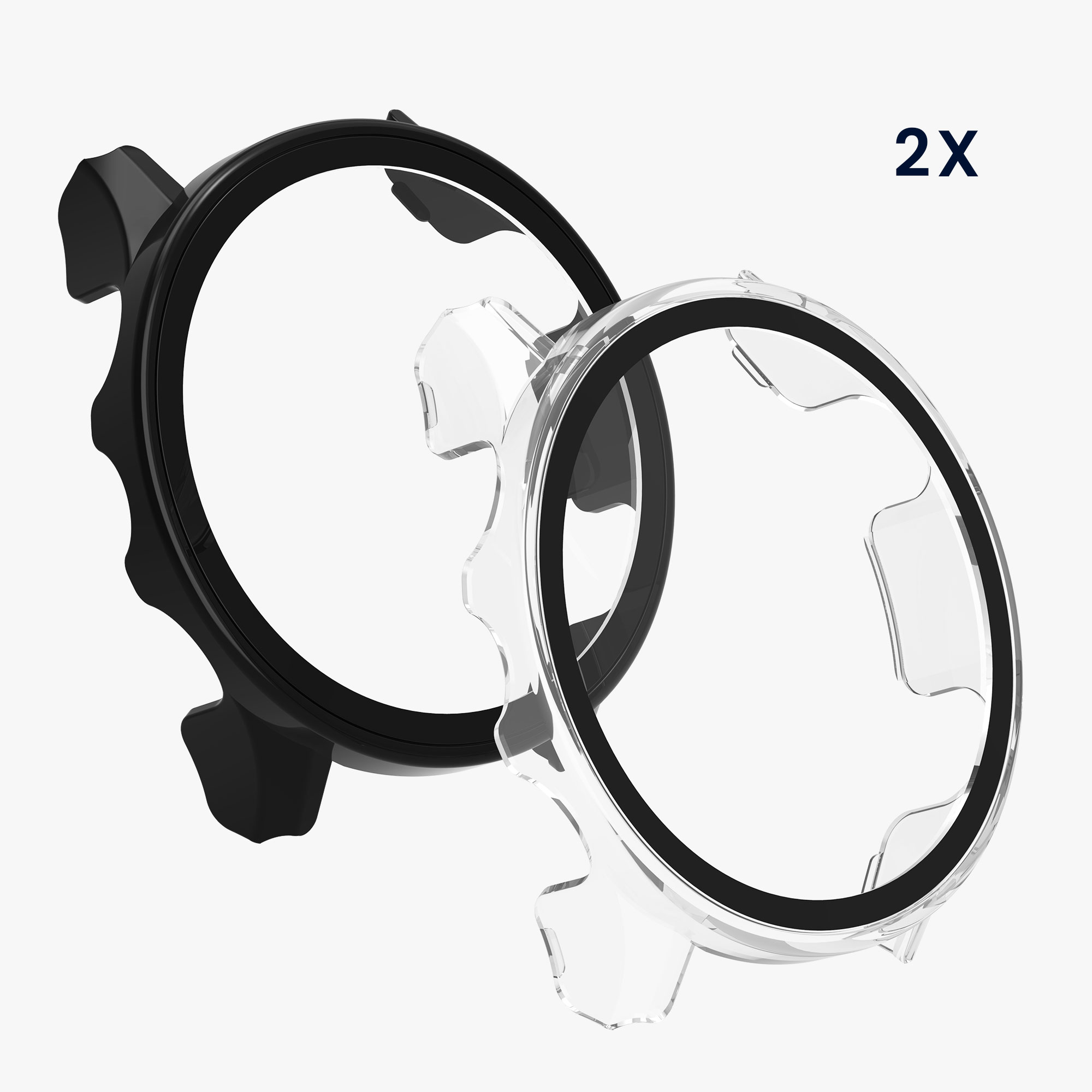 Tvrzené sklo s rámečkem Garmin Forerunner 255 / 255 kwmobile 2 ks černá / transp