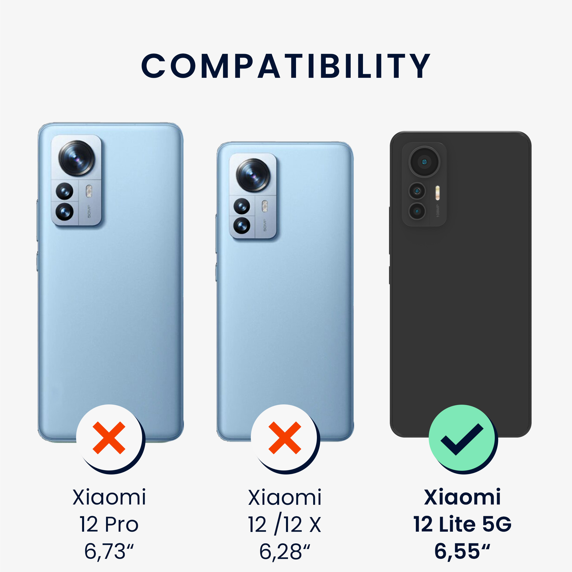 Kryt na mobil Xiaomi 12 Lite 5G kwmobile matná petrolejová