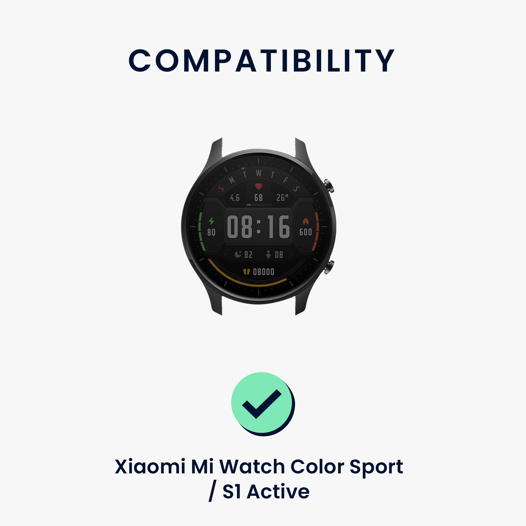 Řemínek na hodinky kwmobile nylonový pro Xiaomi Watch S4/S4 Sport/S3/S2/Watch S1 Active/Redmi Watch 5 Active, 2 ks