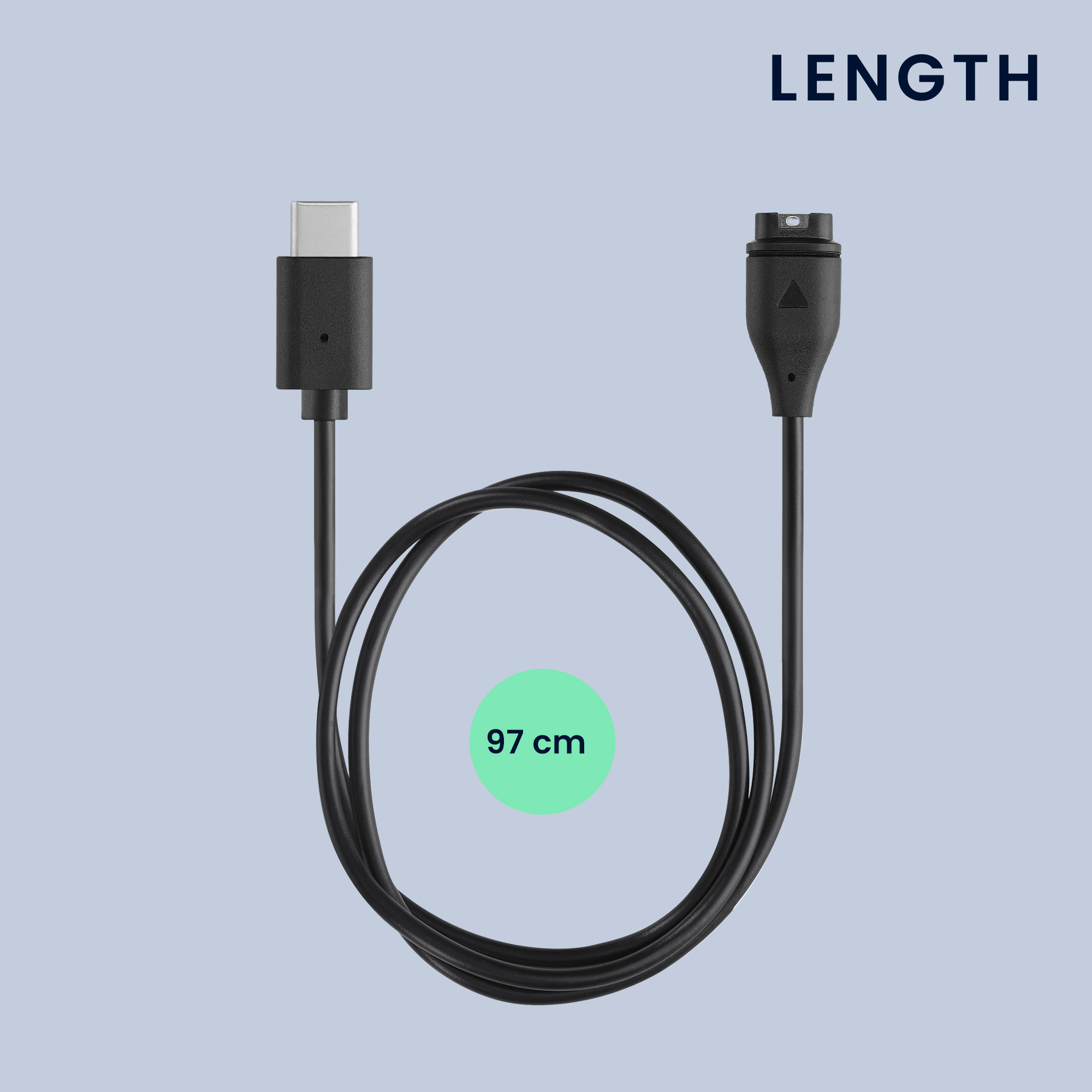 Nabíjecí kabel k chytrým hodinkám kwmobile Garmin Instinct 2 Solar / Instinct 2 / 2X / 2S / Crossover / Tide - černá