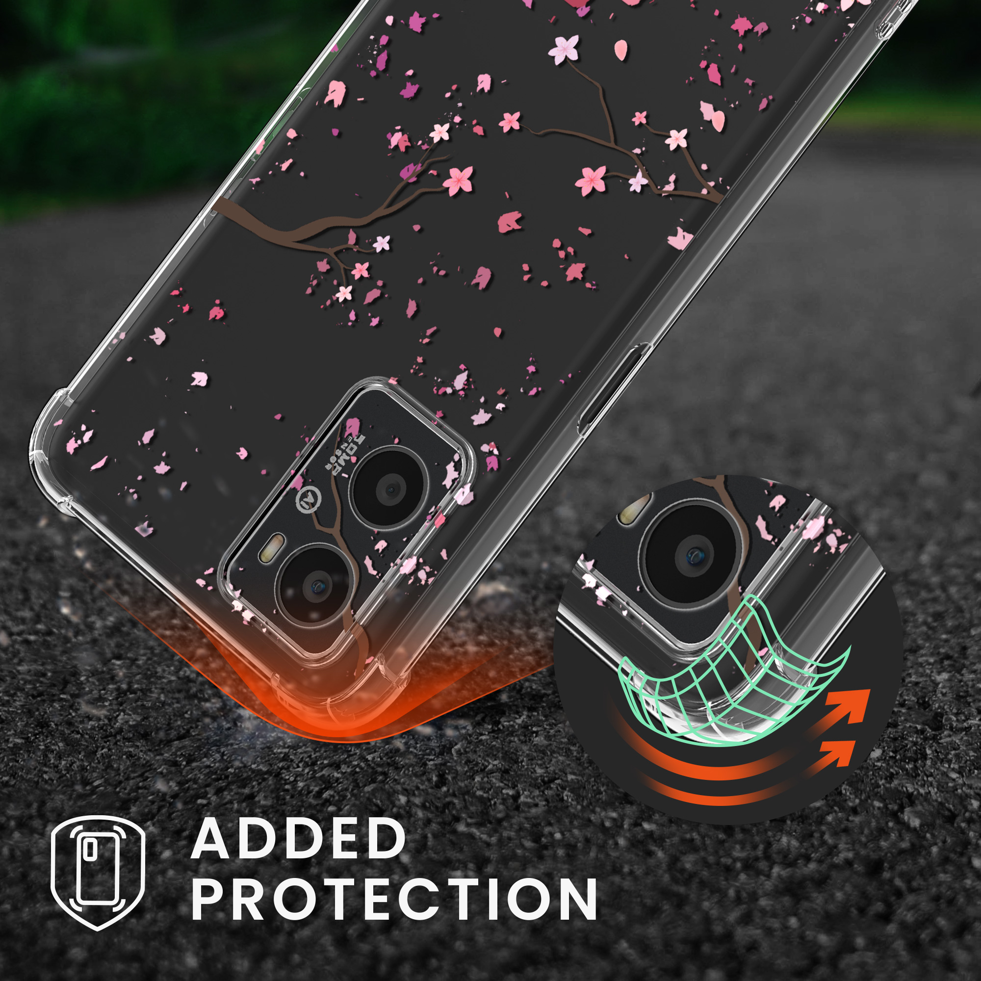 Kryt na mobil Oppo A76 / A96 kwmobile crossbody s šňůrkou cherry blossoms -