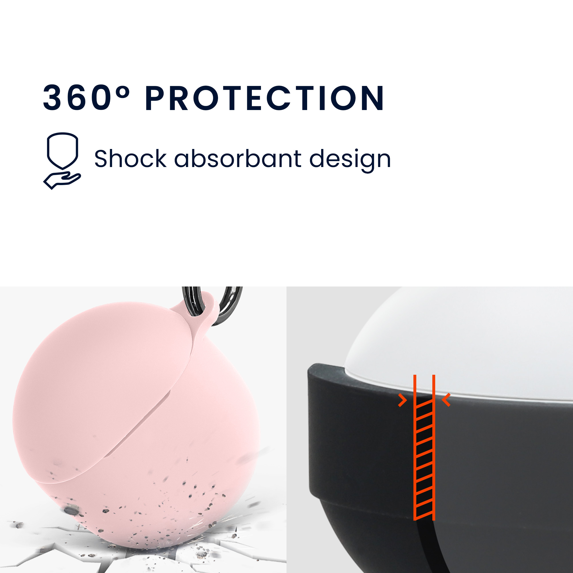 Silikonové pouzdro kwmobile pro Google Pixel Buds Pro 2 / Pixel Buds Pro - pudrově růžová