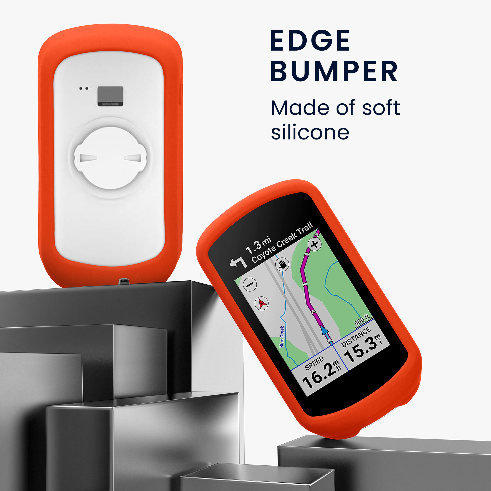 Silikonové pouzdro cyklo GPS Garmin Edge Explore 2 kwmobile oranžová