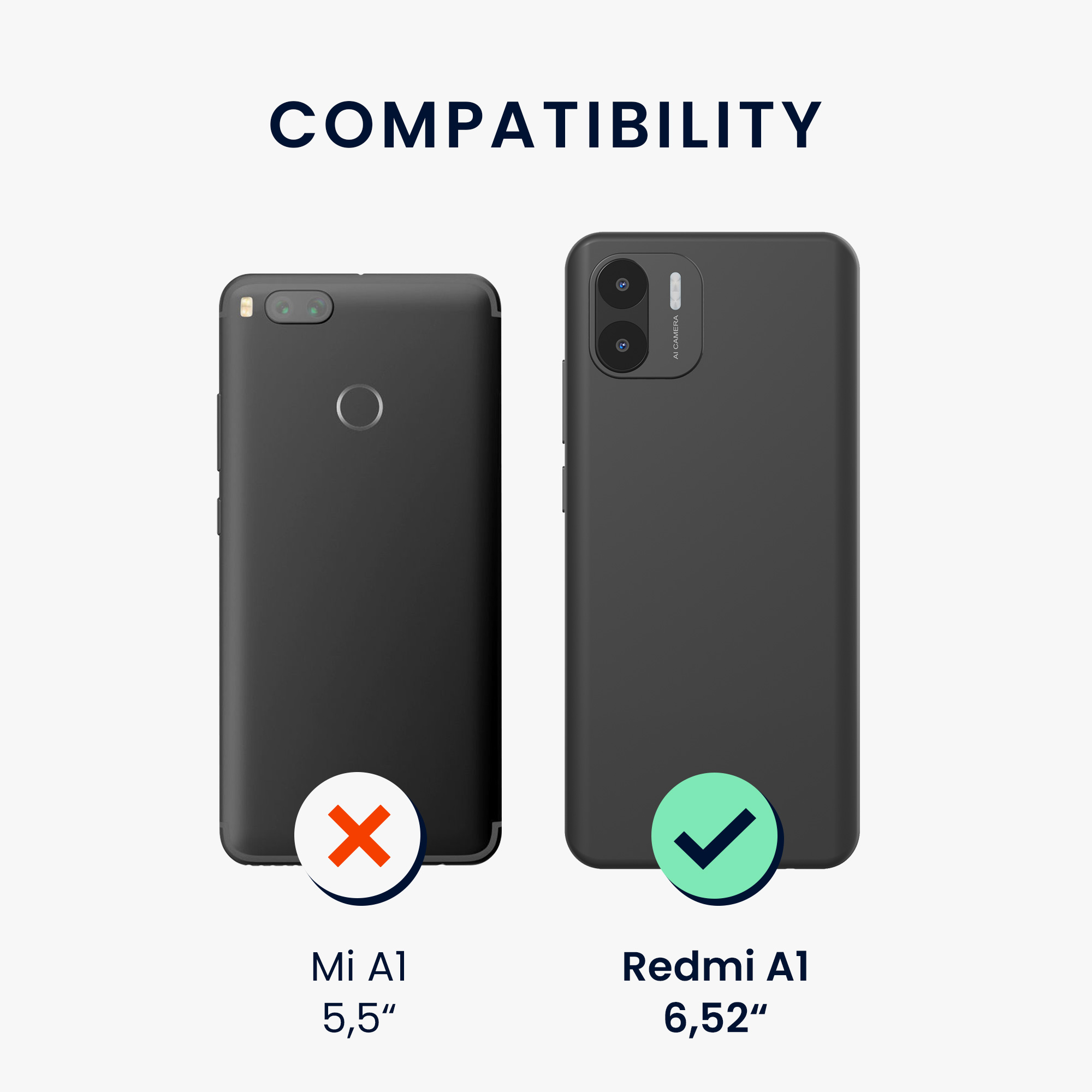 Kryt Xiaomi Redmi A1 silikonový TPU černá matná kwmobile