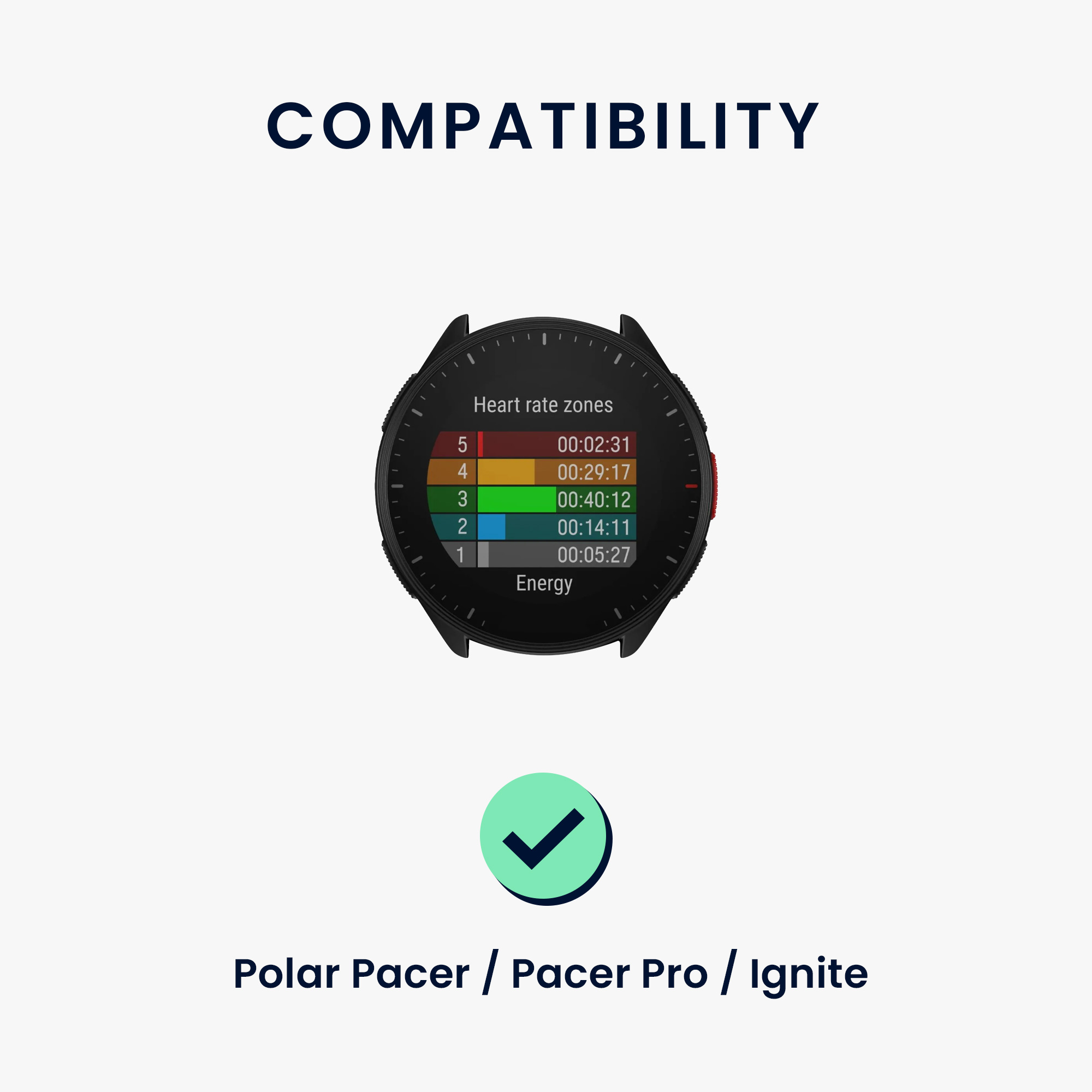 Řemínek k hodinkám Polar Pacer / Pacer Pro / Ignite kwmobile - Black / Green