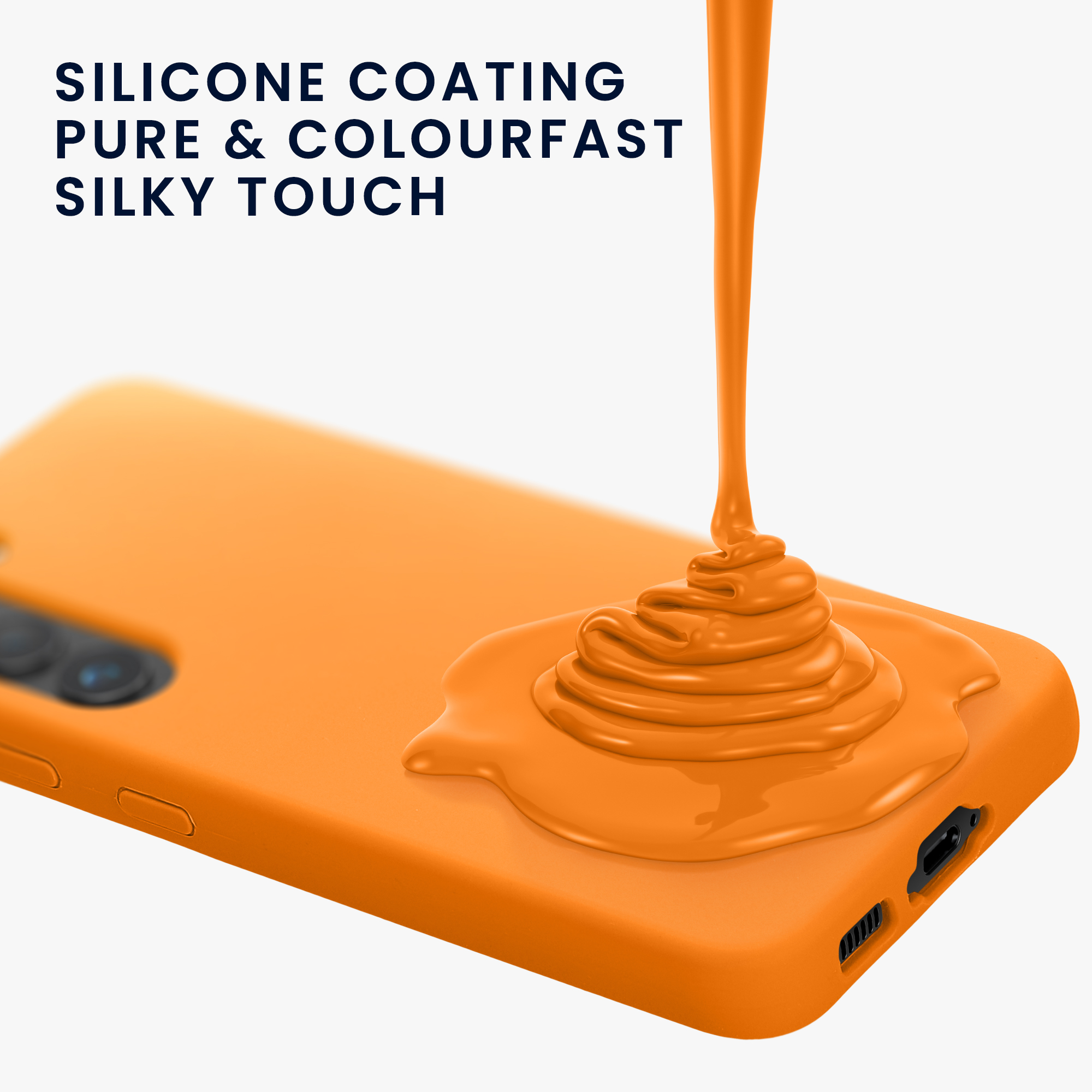 Silikonový kryt na mobil Galaxy S23 kwmobile ovocná oranžová