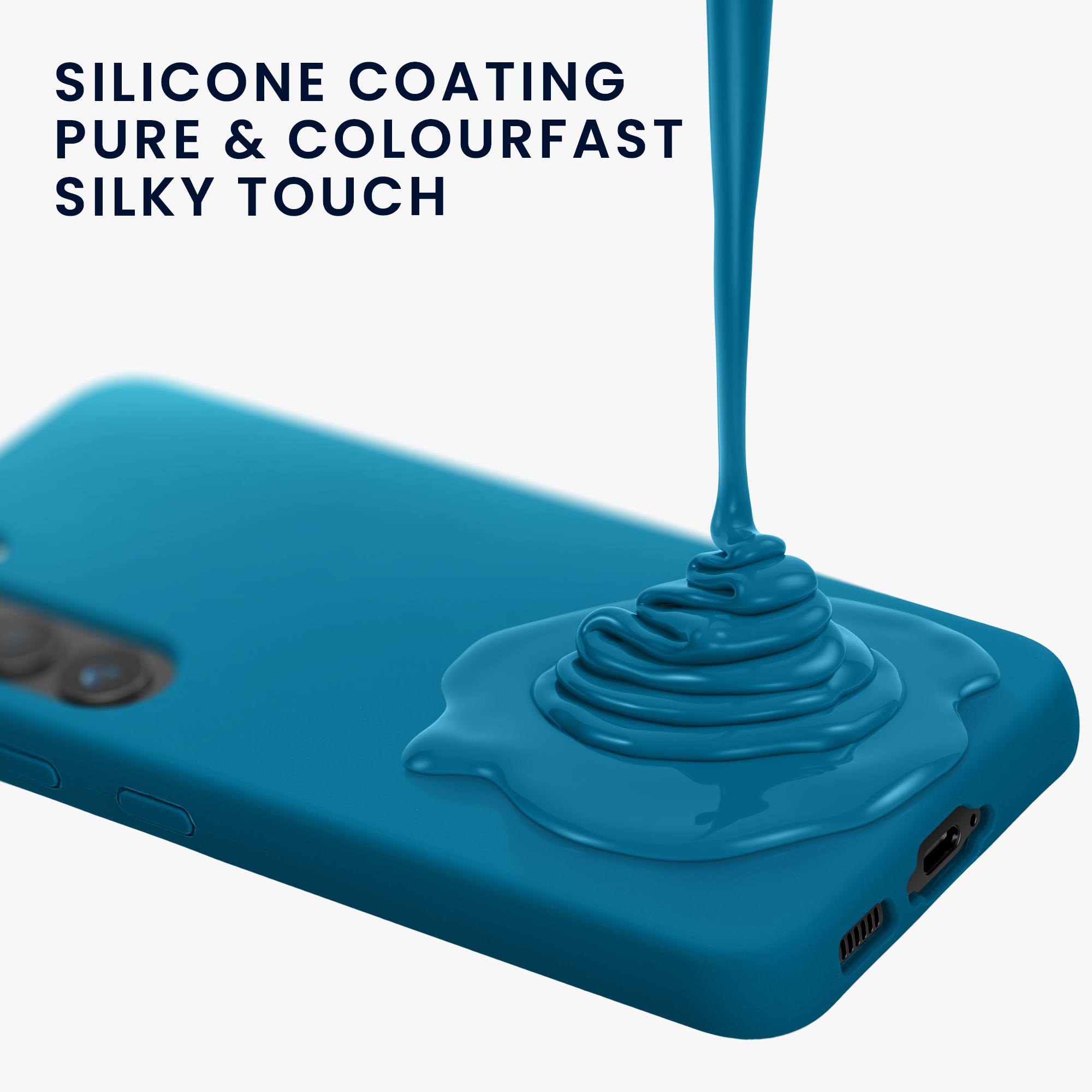 Silikonový kryt na mobil Galaxy S23 kwmobile karibská modrá