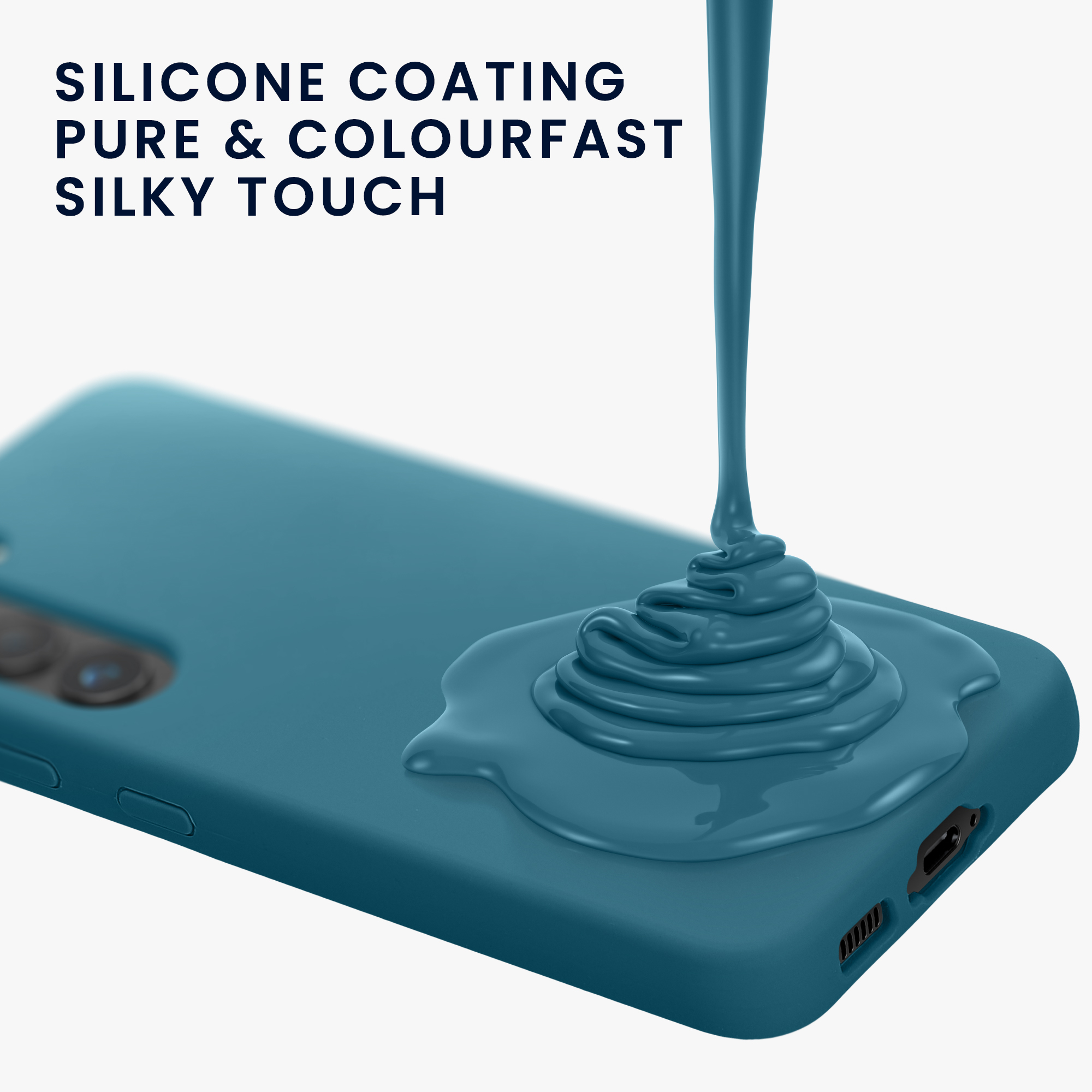 Silikonový kryt na mobil Galaxy S23 kwmobile matná petrolejová