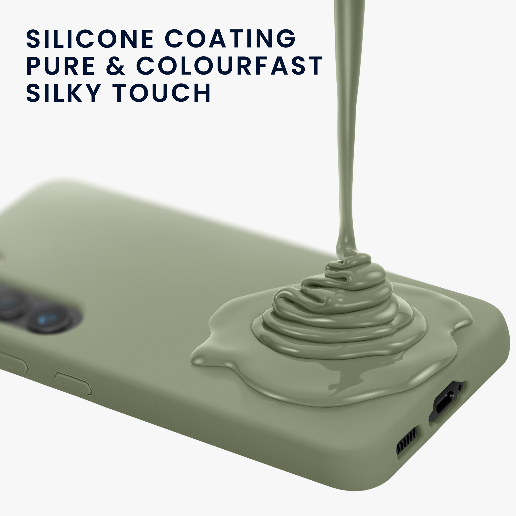 Silikonový kryt na mobil Galaxy S23 Plus kwmobile šedozelená