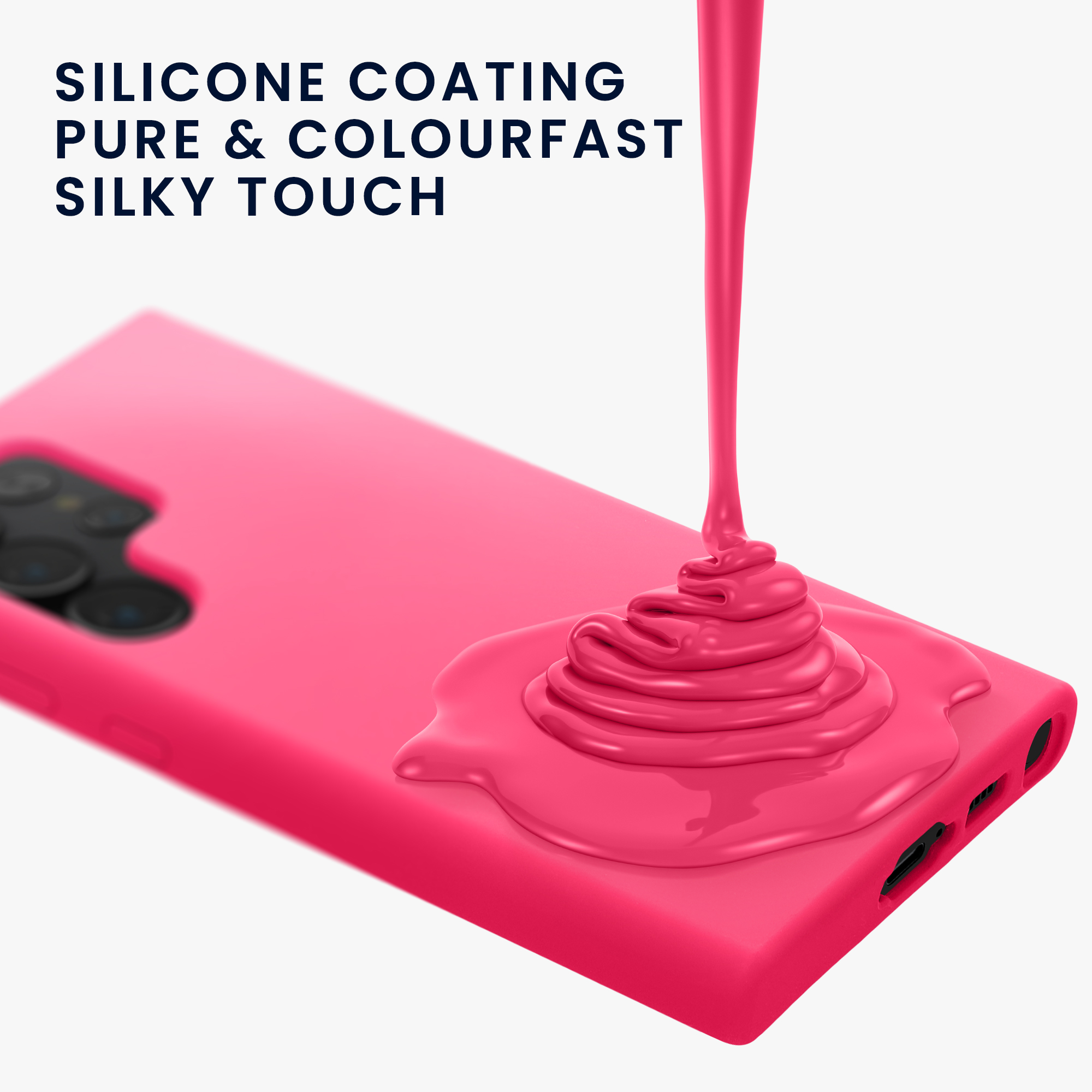 Silikonový kryt na mobil Galaxy S23 Ultra kwmobile neonově růžová