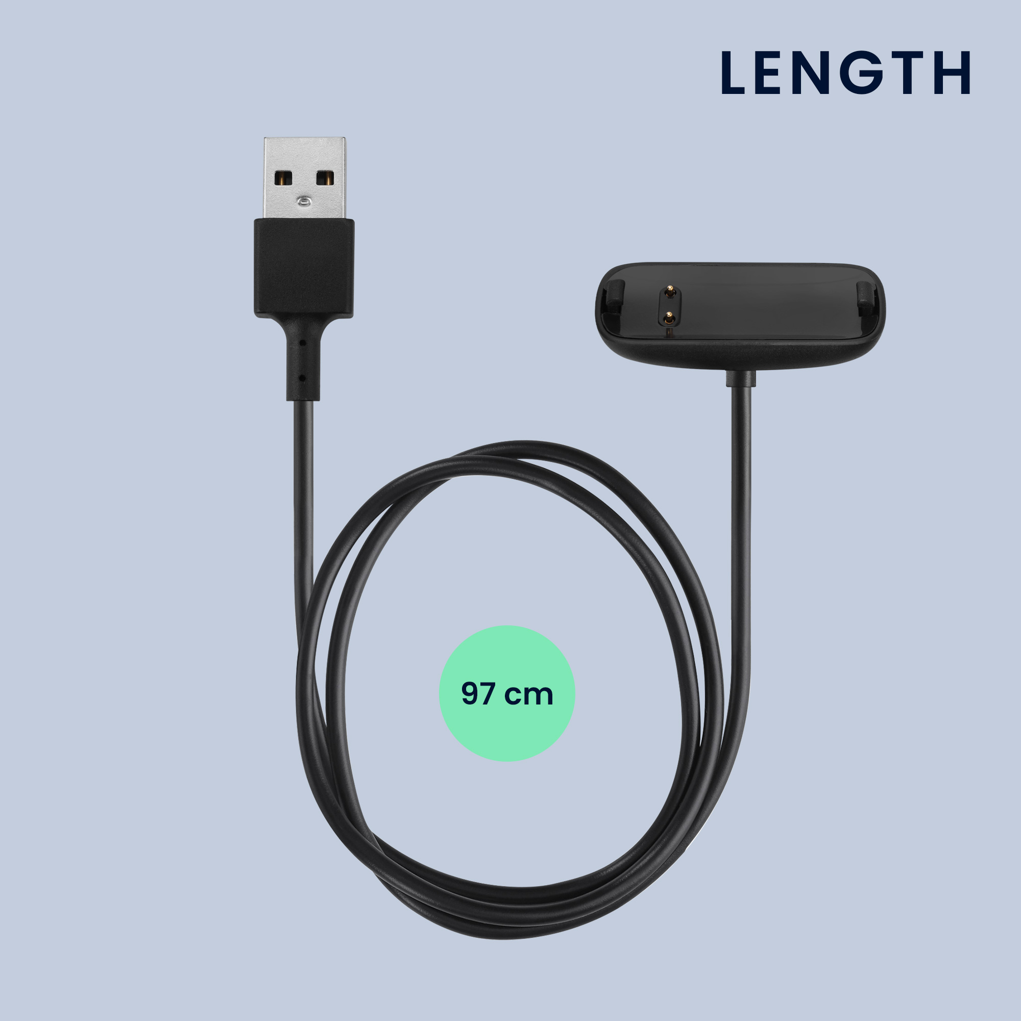 Nabíječka pro chytré hodinky kwmobile pro Fitbit Inspire 3 - černá