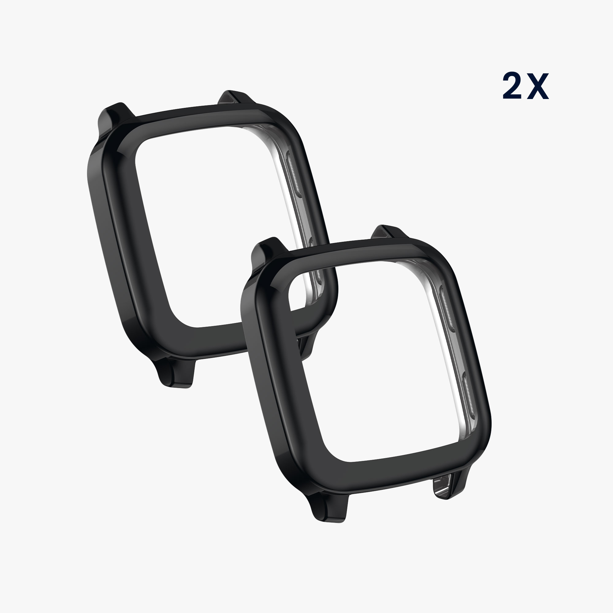 2 ks Ochranný kryt kwmobile pro Garmin Venu Sq 2 Music / Sq 2 - černá