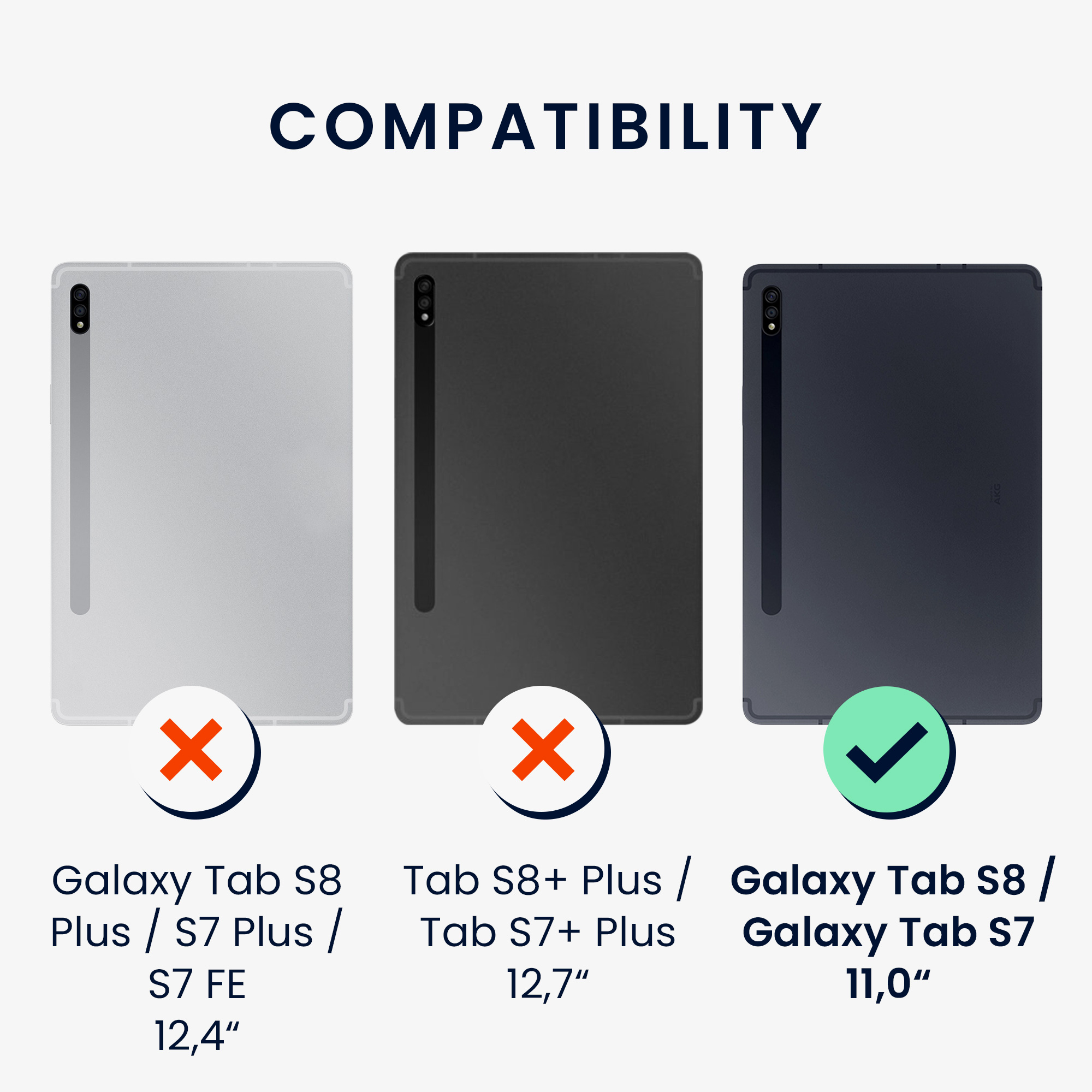 Pouzdro na tablet Galaxy Tab S8 / Galaxy Tab S7 kwmobile světle šedý/černý