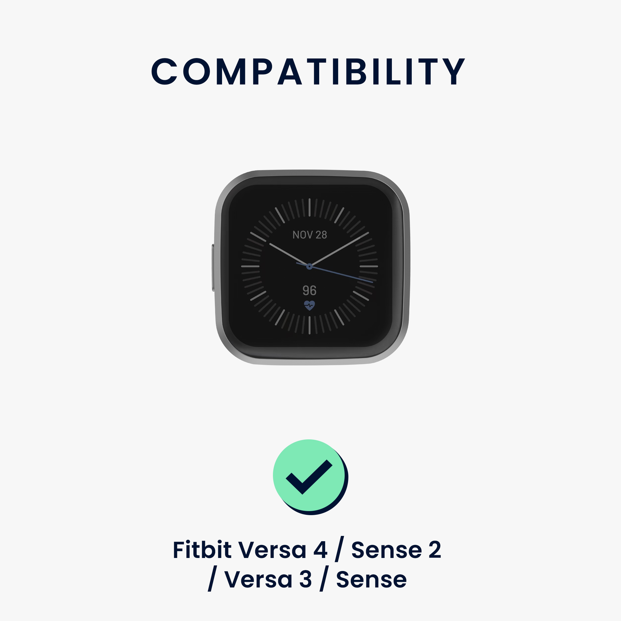 Řemínek kwmobile pro Fitbit Versa 4 / Sense 2 / Versa 3 / Sense - černá / bílá