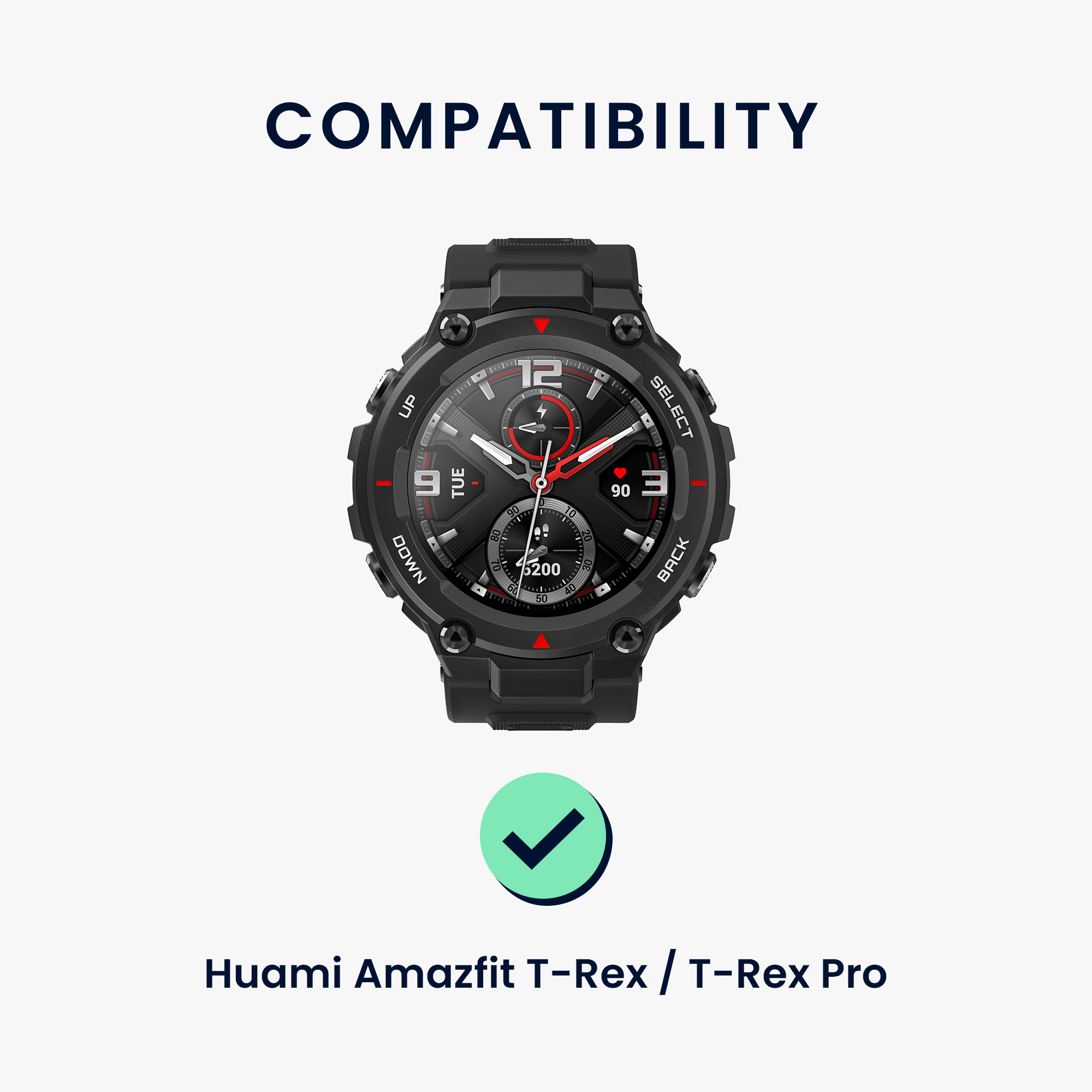 Řemínek pro Huami Amazfit T-Rex / T-Rex Pro kwmobile - tmavě šedá, černá a světle šedá