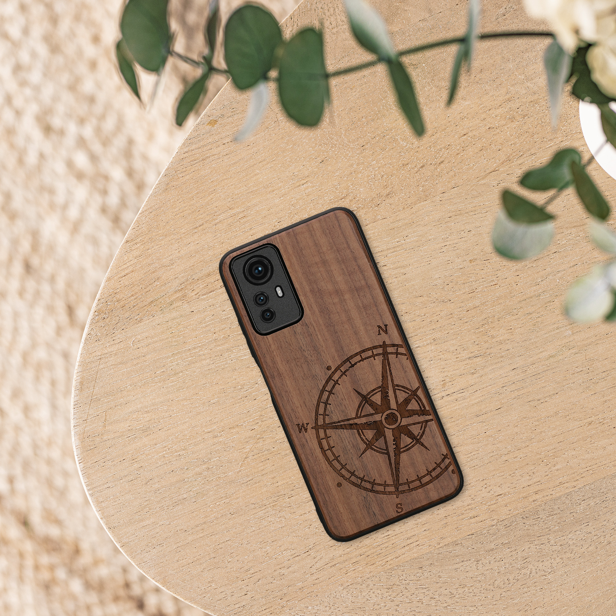 Dřevěný kryt Xiaomi Redmi Note 12S TPU nárazník tmavě hnědá kwmobile