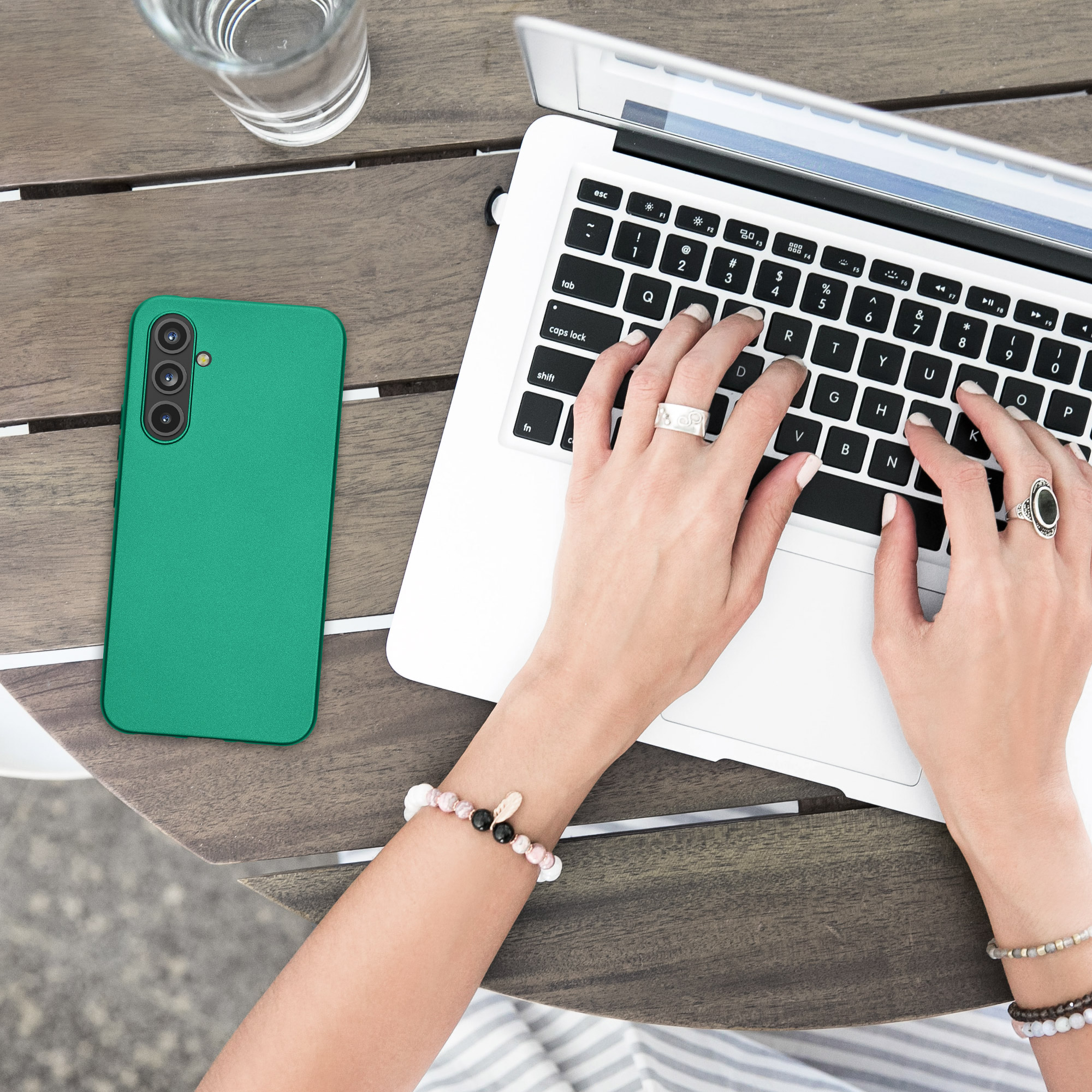 Kryt na mobil Samsung Galaxy A54 5G kwmobile TPU metalický Tmavě metalická zelená