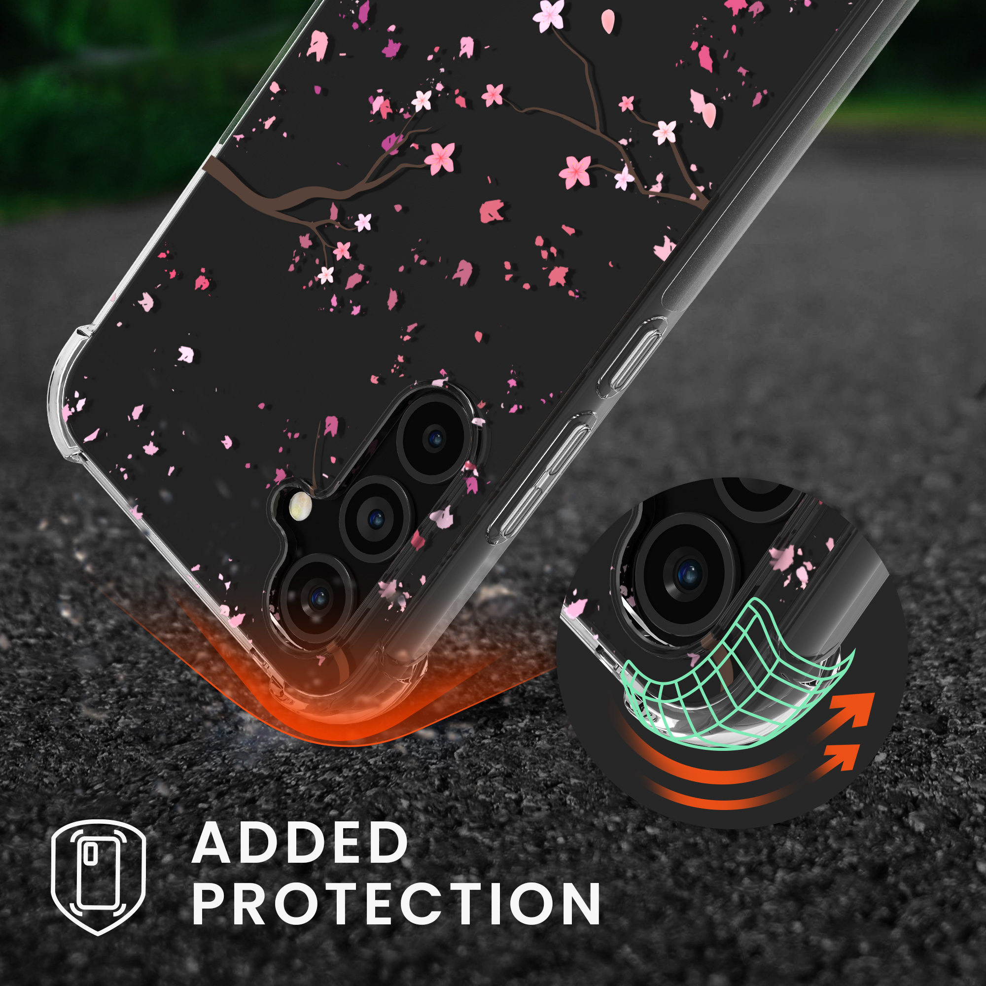 Crossbody kryt na mobil Samsung Galaxy A54 5G kwmobile se šňůrkou Cherry Blossoms