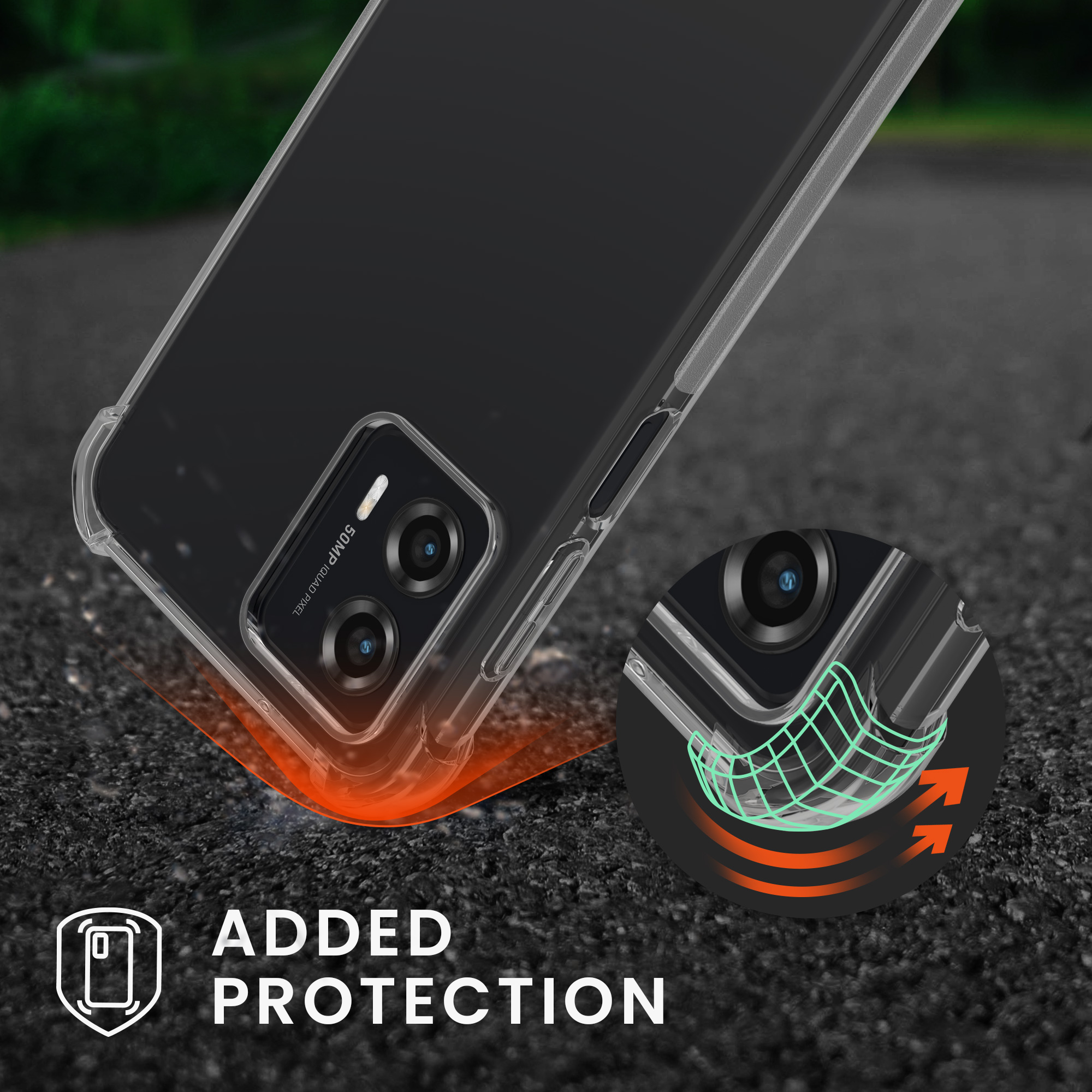 Kryt s popruhem kwmobile pro Motorola Moto G53 5G - Transparentní / černá