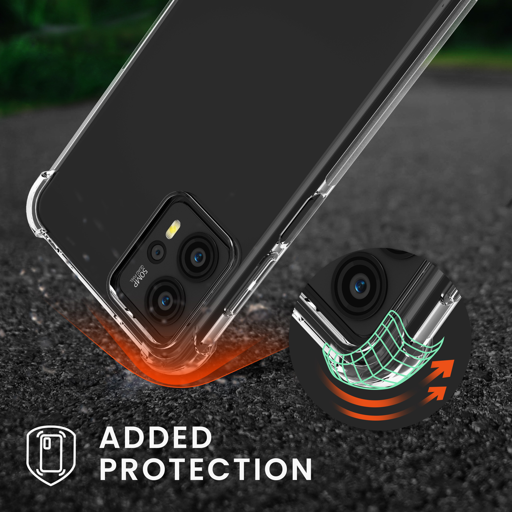 Kryt s popruhem kwmobile pro Motorola Moto G23 / Moto G13 - Transparentní / černá
