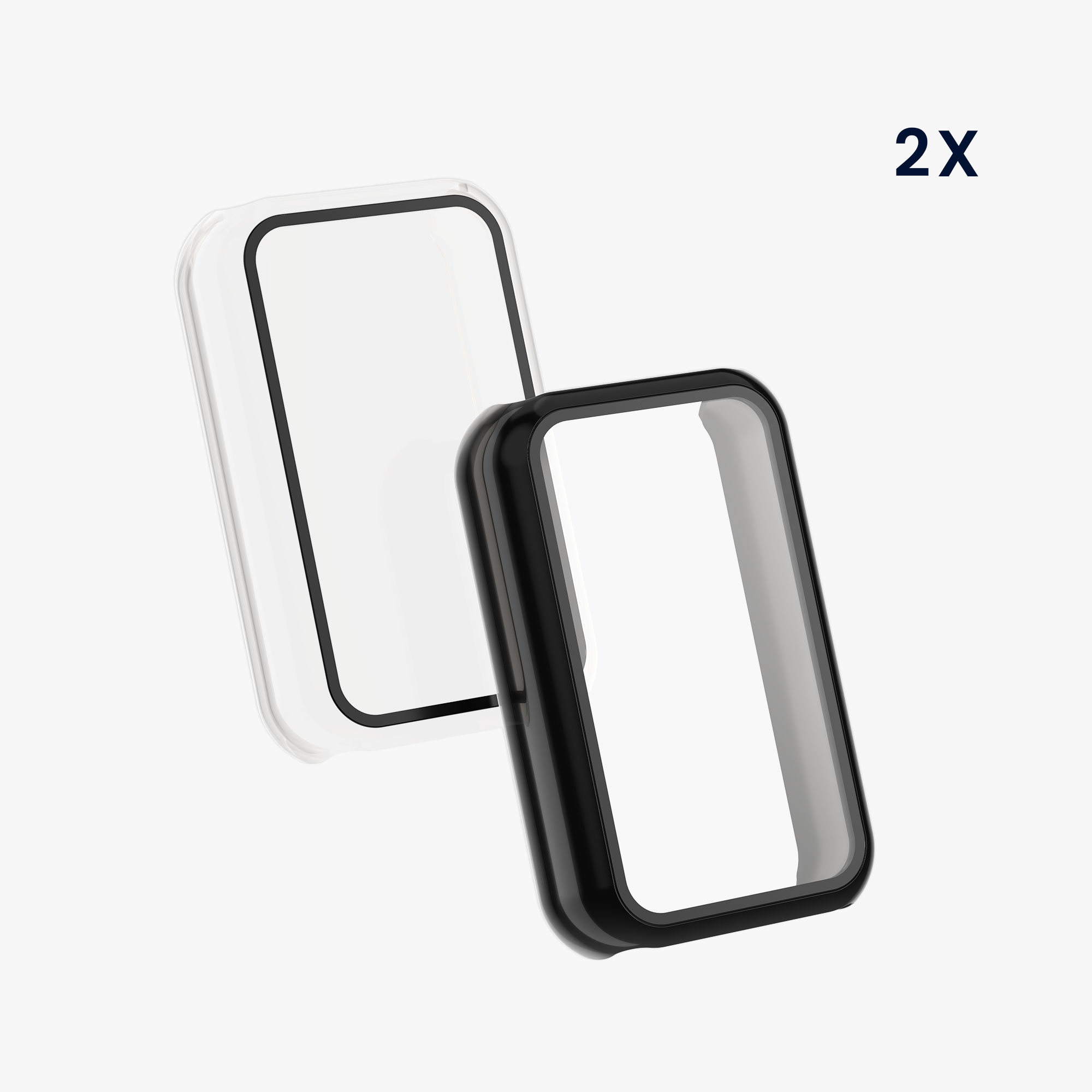 Sada 2 krytů s ochranou displeje pro Huami Amazfit Band 7 kwmobile - černá a transparentní