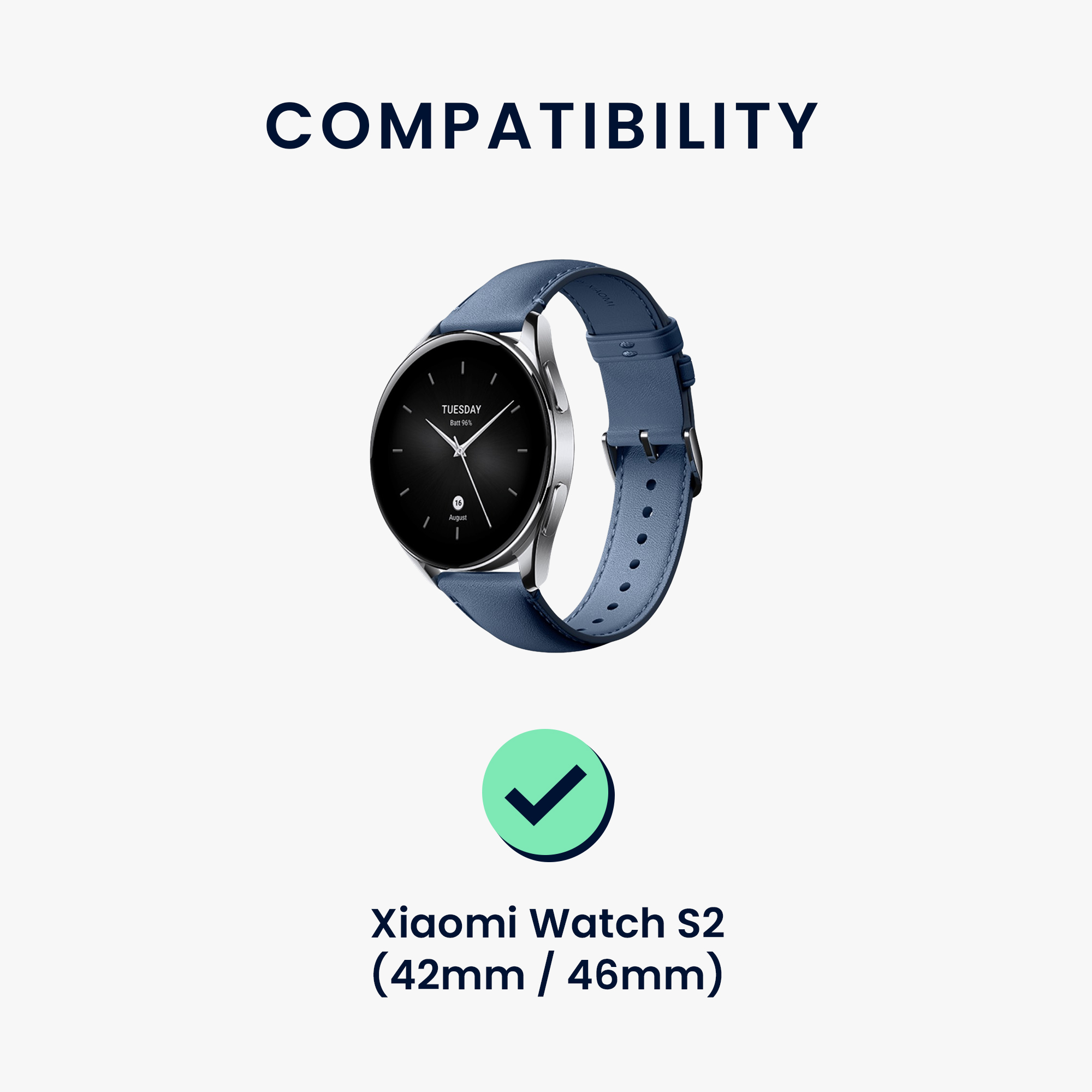 Nabíjecí kabel kwmobile pro Xiaomi Watch S2 (42mm / 46mm), bílá
