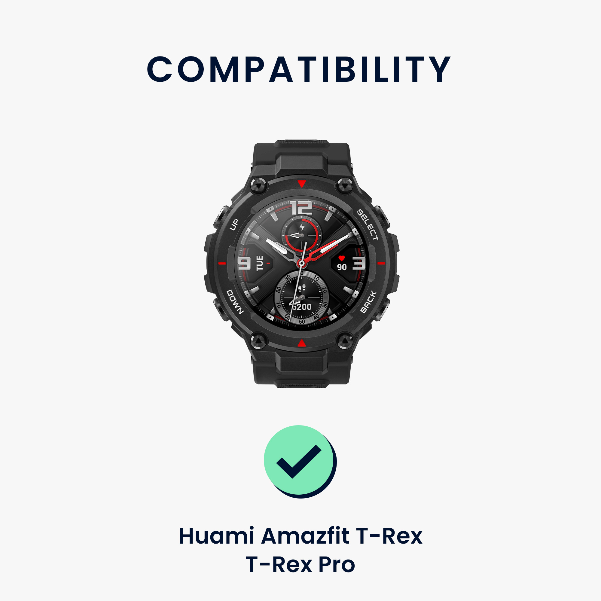 Řemínek pro Huami Amazfit T-Rex / T-Rex Pro kwmobile - černá a šedá