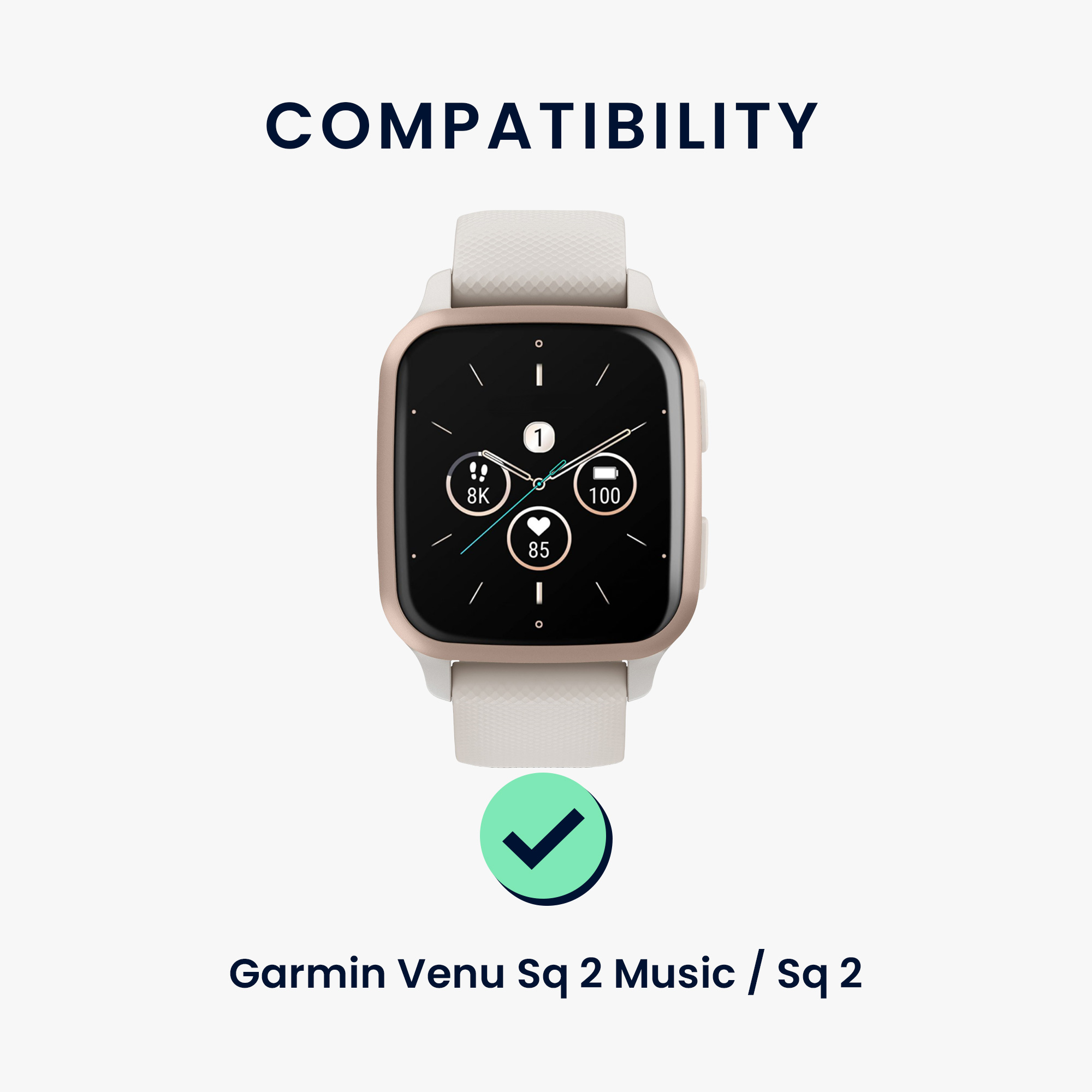 2 ks Řemínek kwmobile pro Garmin Venu Sq 2 Music / Sq 2 / Vivoactive 6 / Vivoactive 5 - šedá / bordó