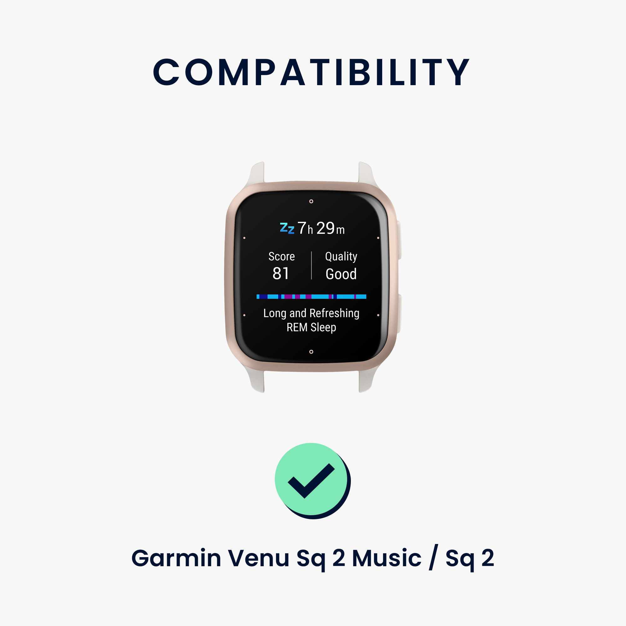 Řemínek kwmobile pro Garmin Venu Sq 2 Music / Sq 2 / Vivoactive 6 / Vivoactive 5 - starorůžová