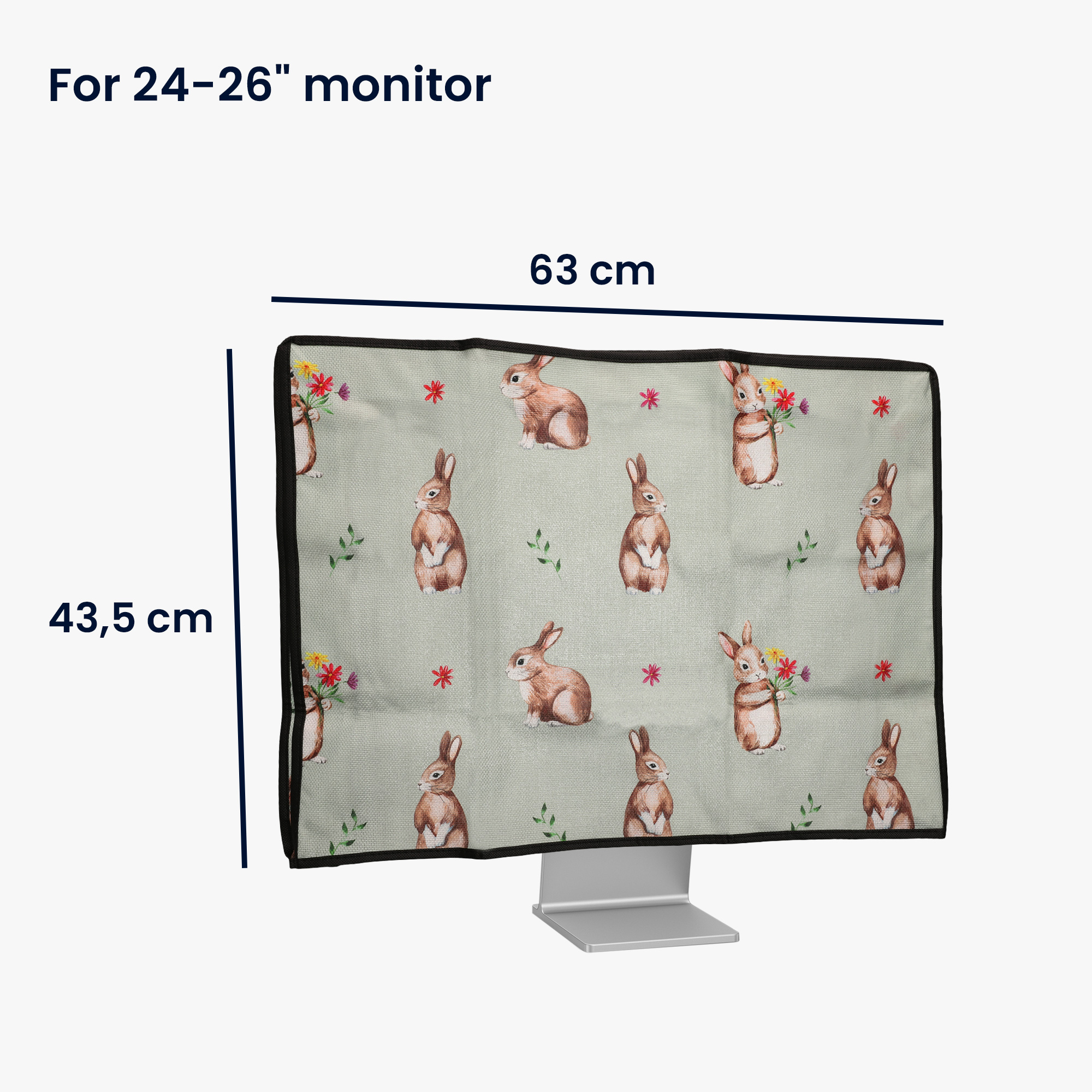 Obal na monitor 24-26" kwmobile motiv králíků a květin
