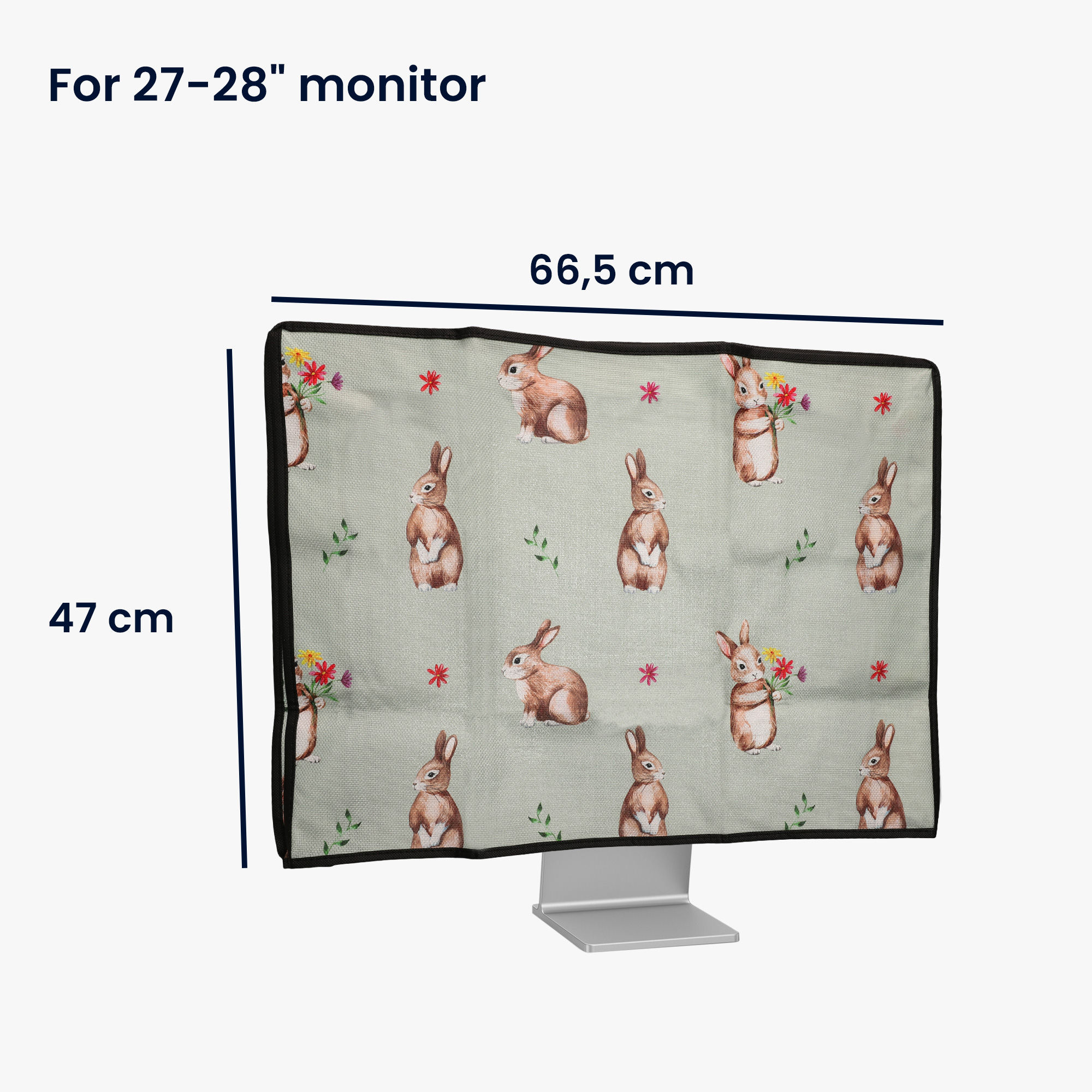 Obal na monitor 27-28" kwmobile motiv králíků a květin